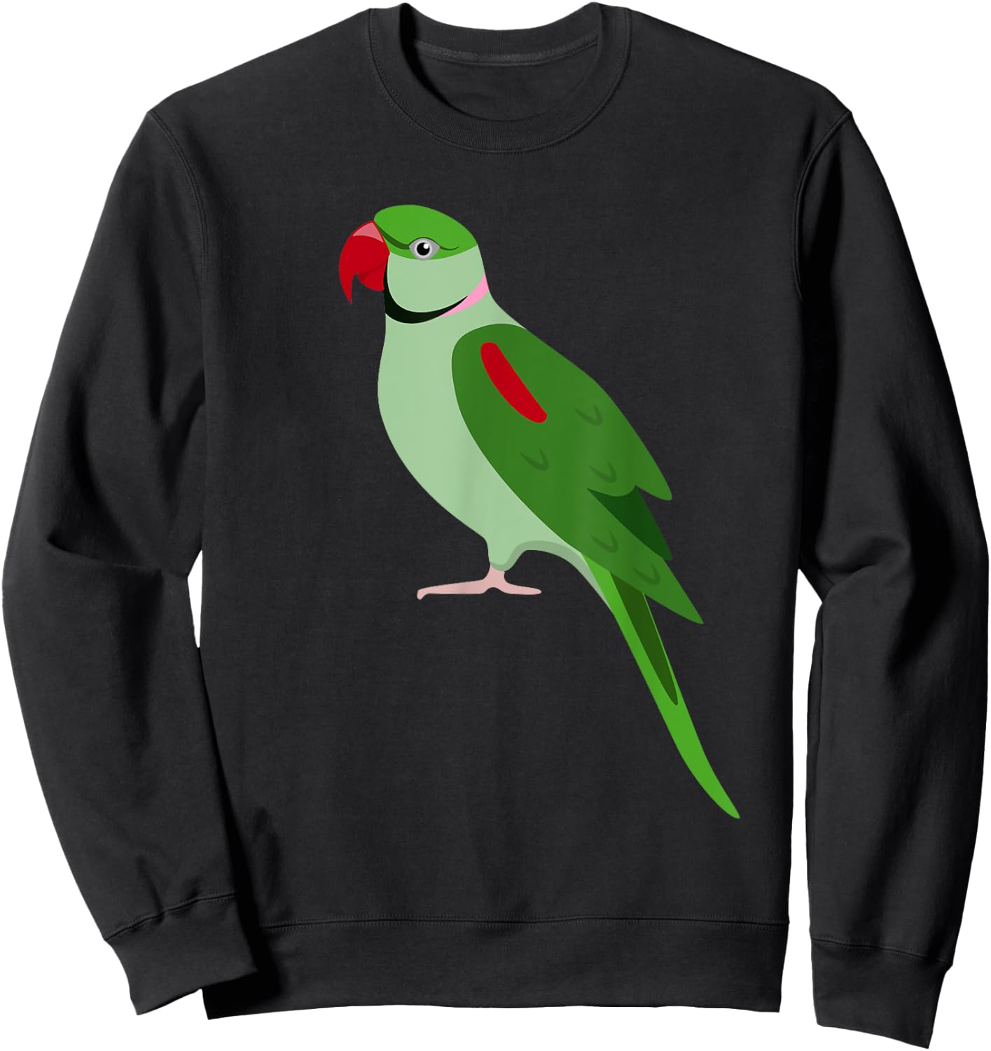 Alexandrine Parakeet Parrot Bird Men Women Boys Or Girls Sweatshirt - Sweatshirt | Black