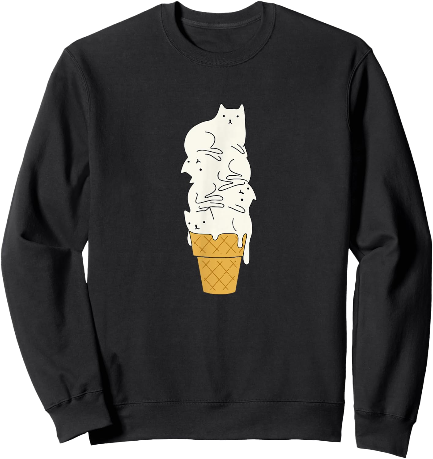 Like this ice cream? Men Women Kids cat gift Sweatshirt - Sweatshirt | Black