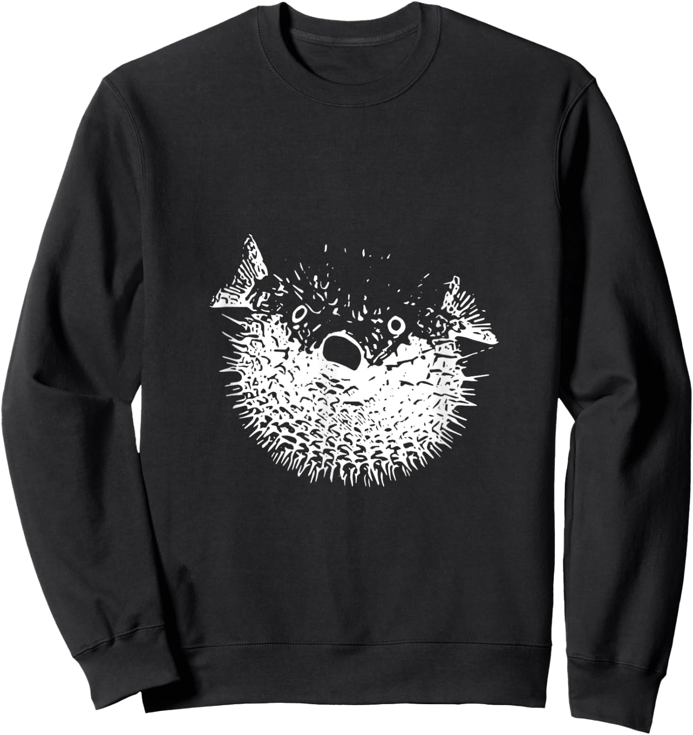 Simple Blowfish Shirt - Funny Blowfish Animal Sweatshirt - Sweatshirt | Black
