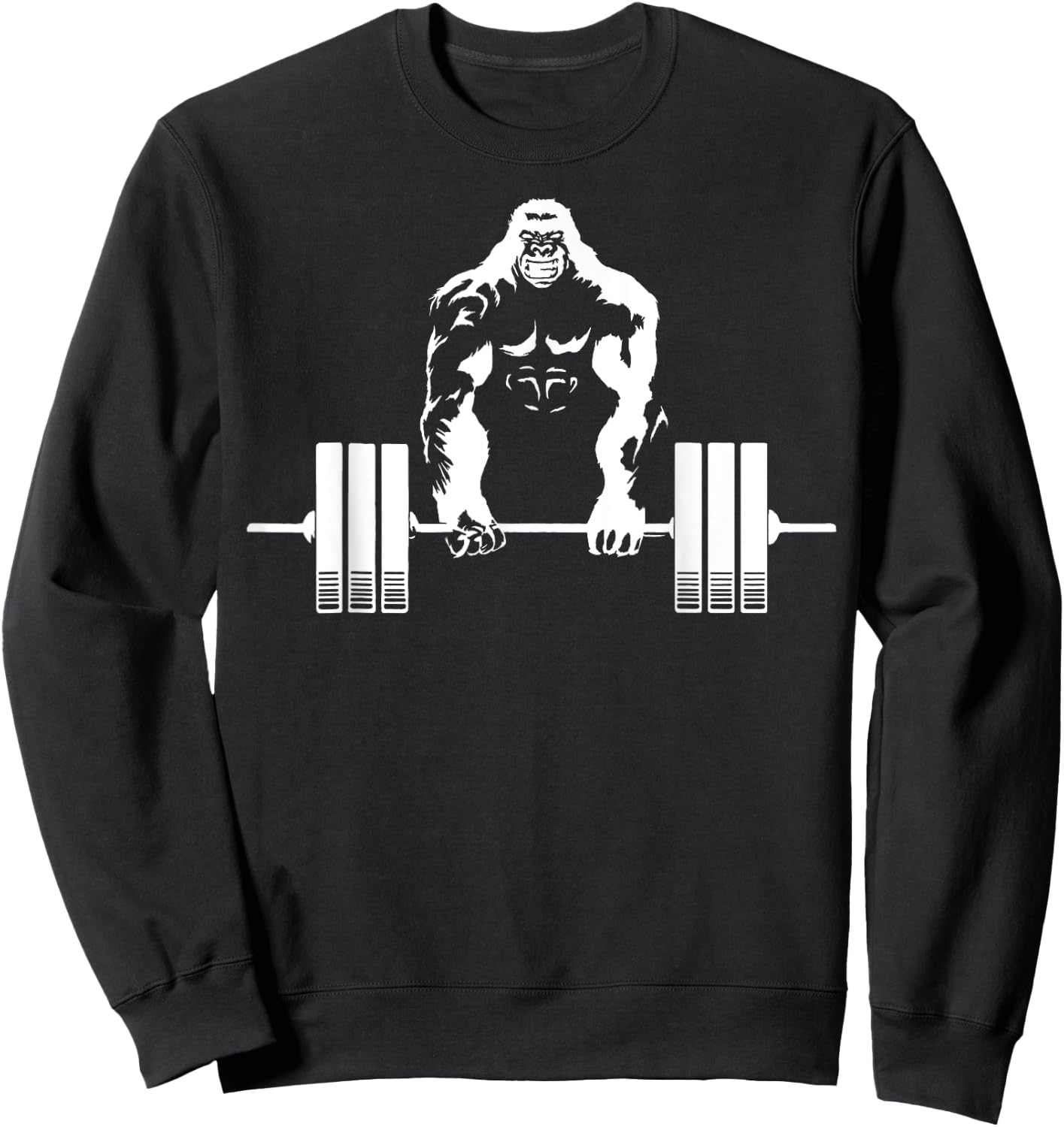 Weightlifting Gorilla Gym - Fitness Gorilla Lifting - Black, , Small, Short Sleeve, Classic Fit, Cotton, Polyester Blend Sweatshirt - Sweatshirt | Black