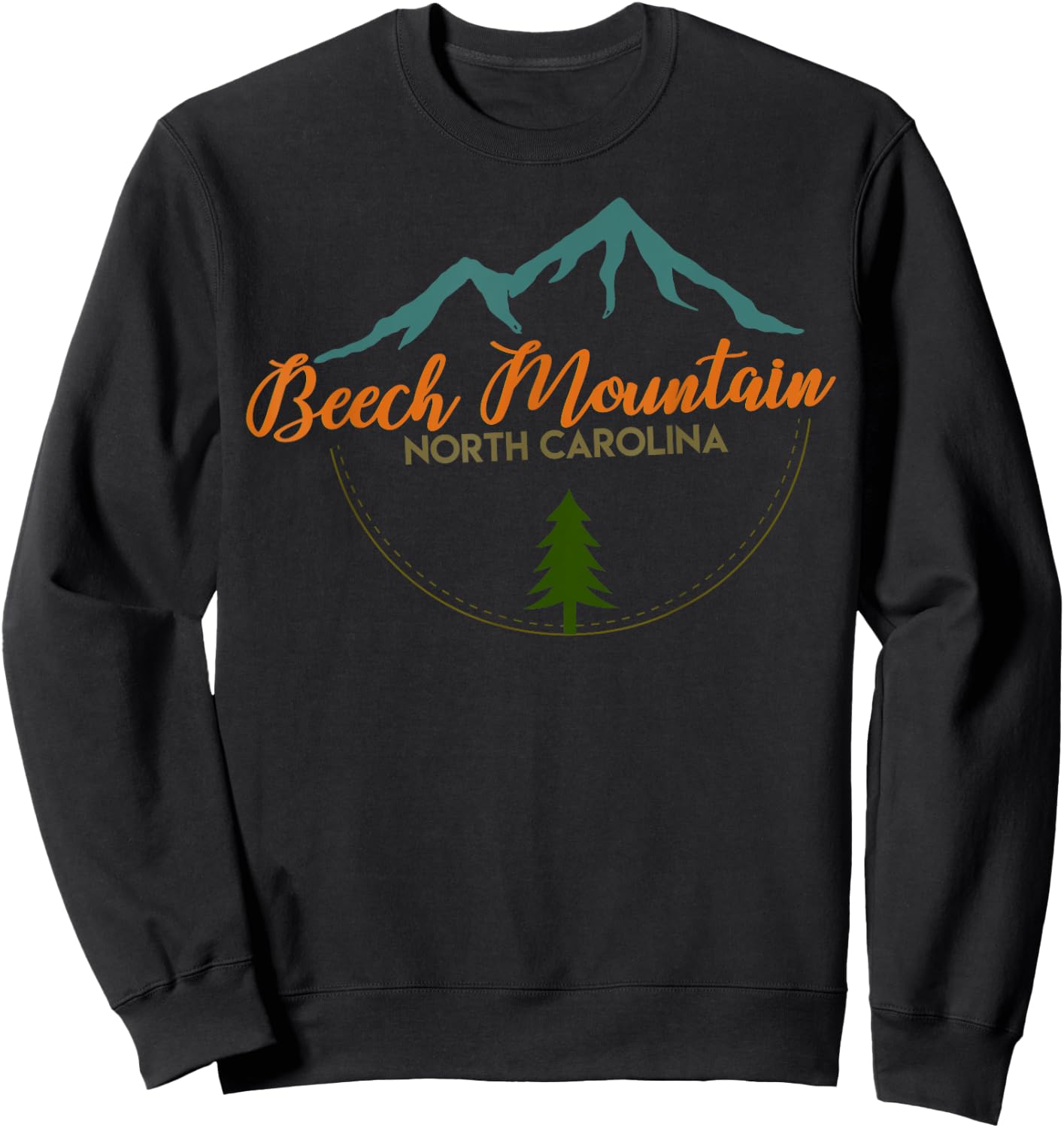 Beech Mountain Retro Adventure Skiing Snowboard Shirt Sweatshirt - Sweatshirt | Black
