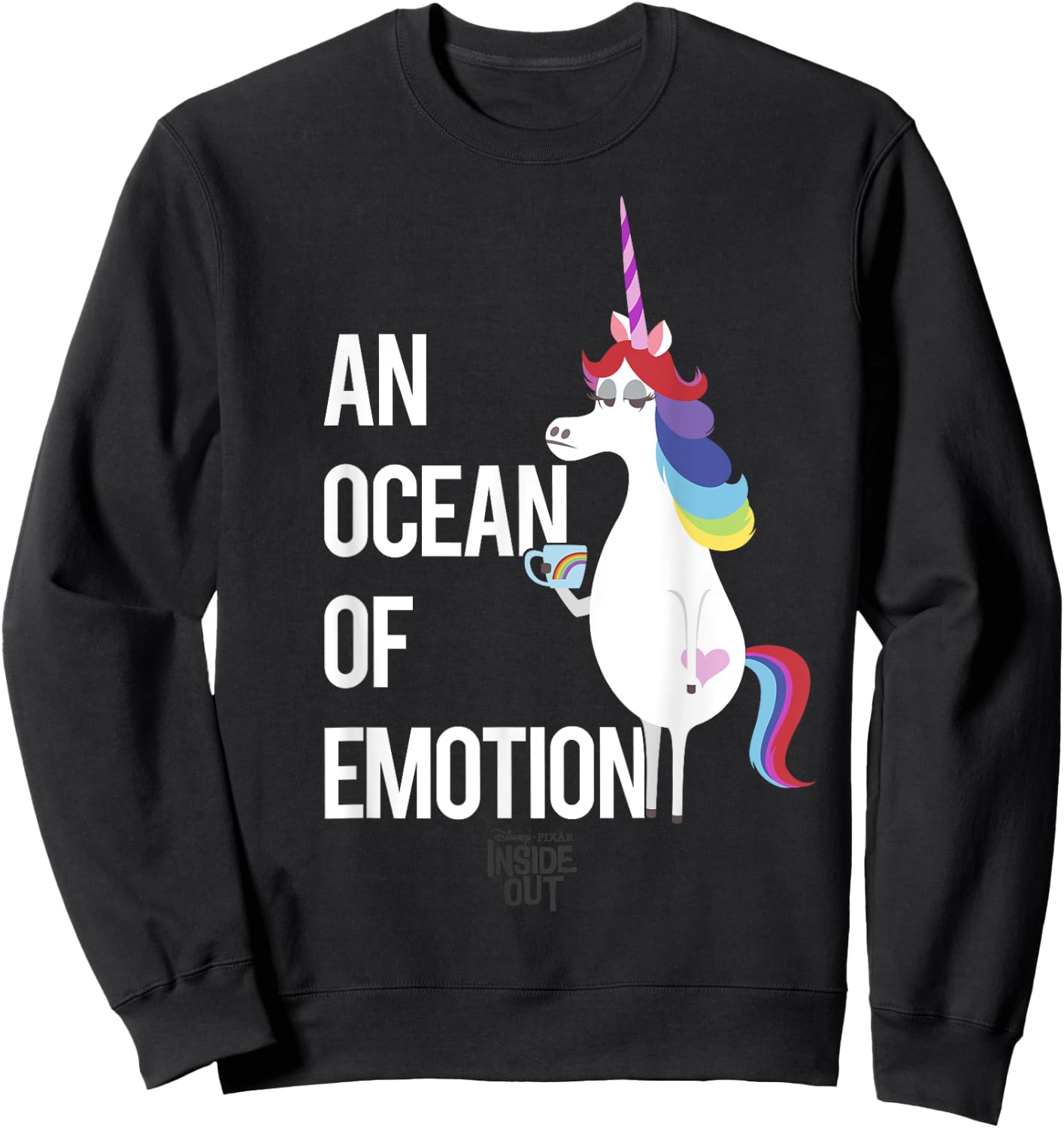 Disney Pixar Inside Out Unicorn An Ocean Of Emotion Logo Sweatshirt - Sweatshirt | Black