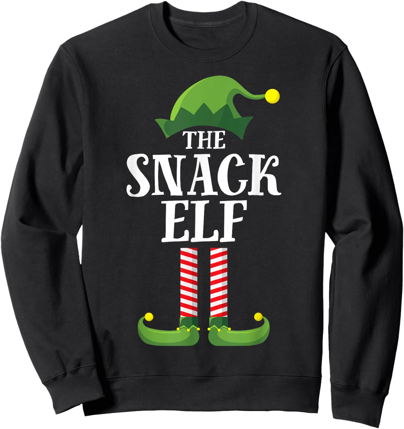 Snack Elf Matching Family Group Christmas Party Pyjamas Sweatshirt - Sweatshirt | Black