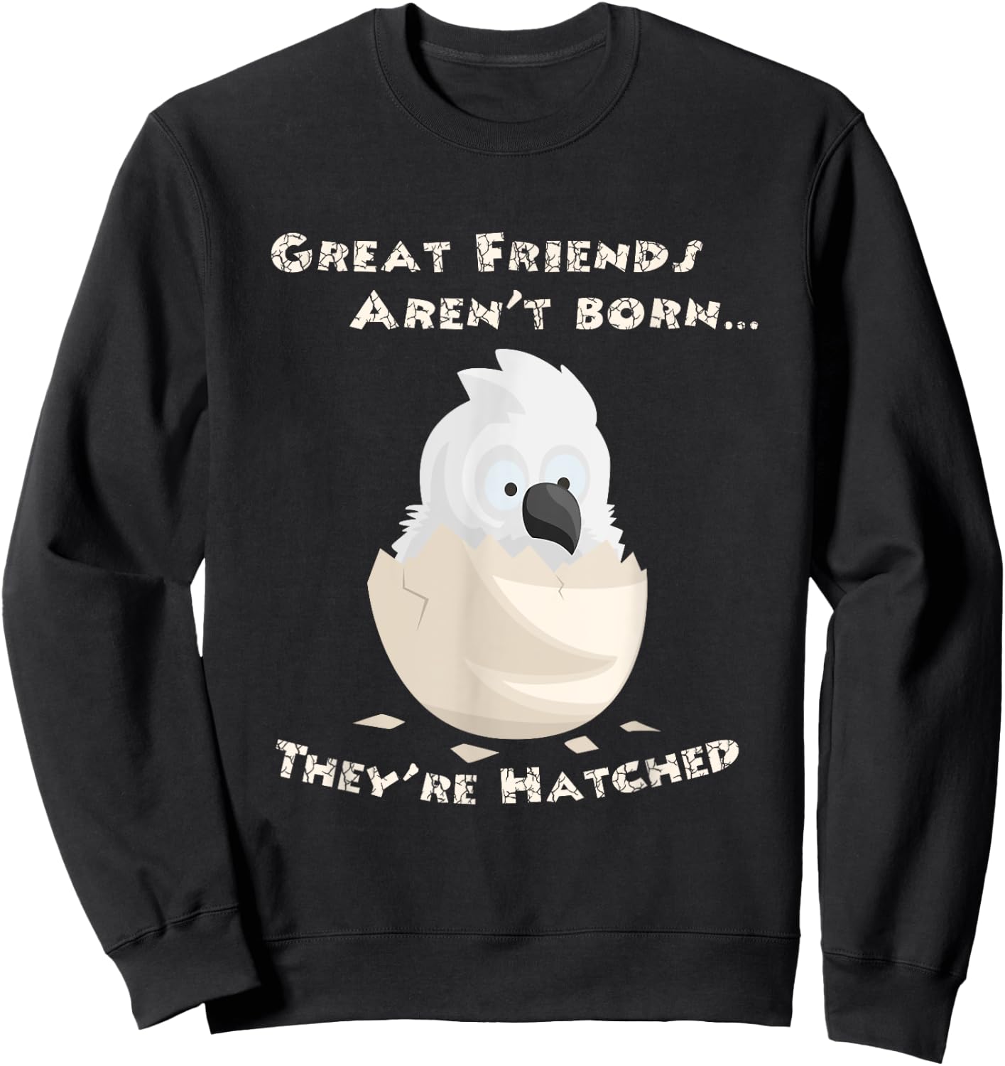 Umbrella Cockatoo Friends Hatched Sweatshirt - Sweatshirt | Black