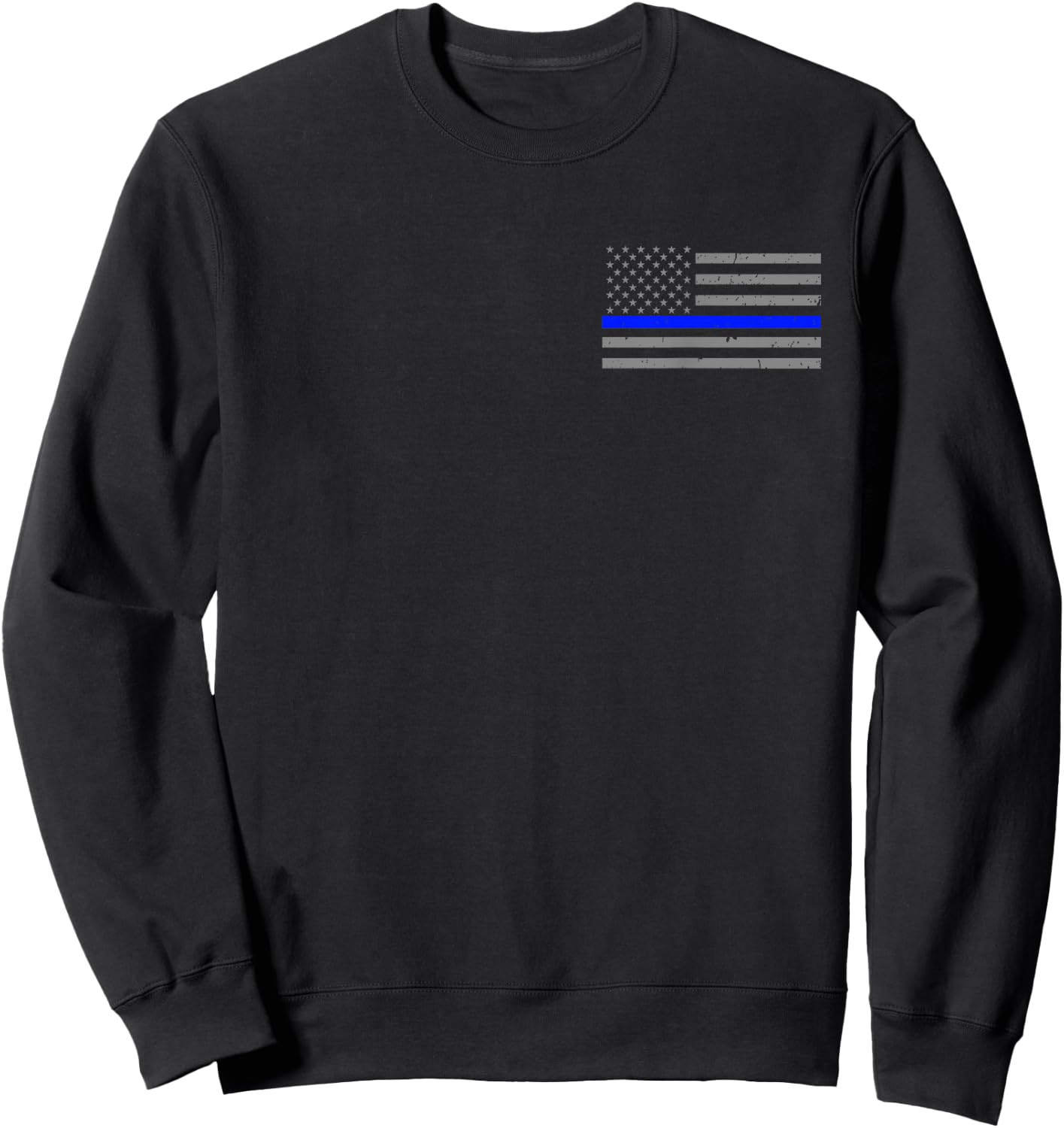 Police Sergeant with Thin Blue Line Flag Sweatshirt - Sweatshirt | Black