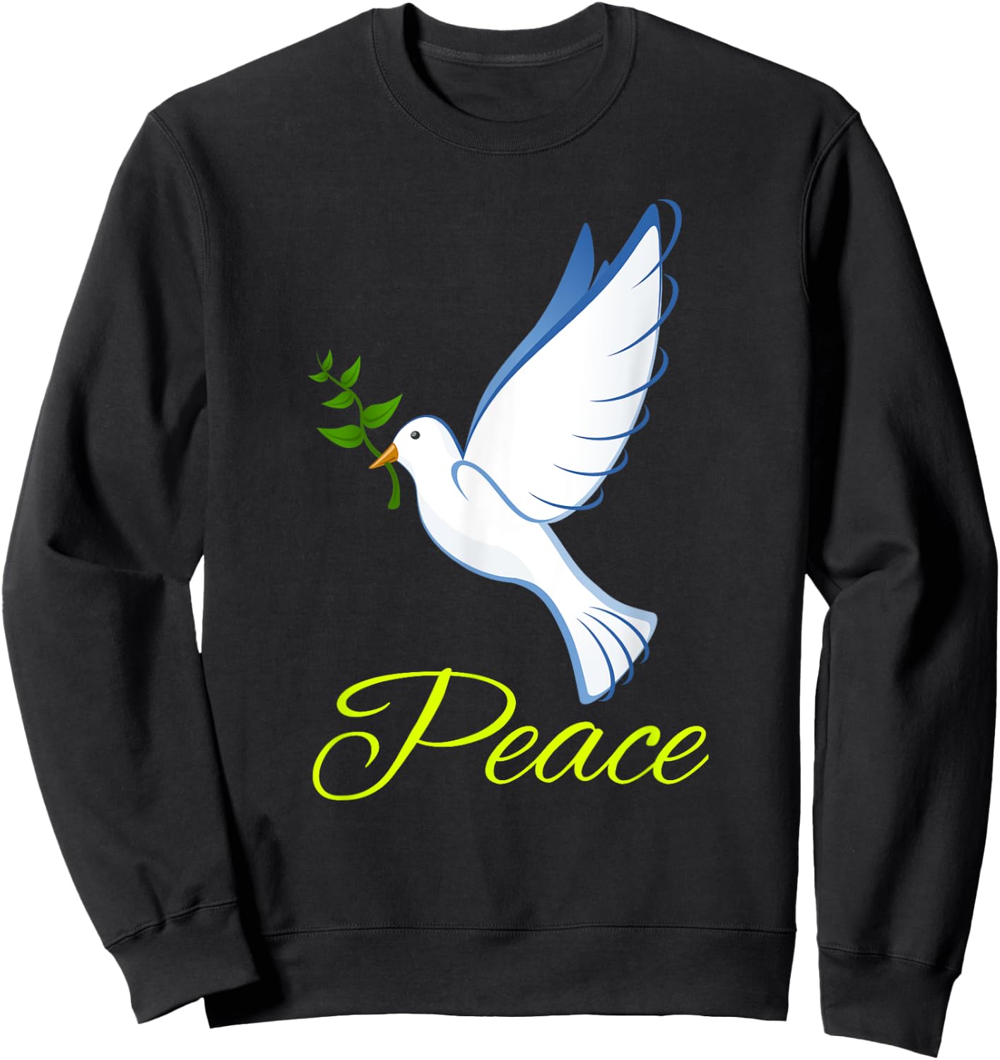 Dove with olive branch symbol of peace . Sweatshirt - Sweatshirt | Black