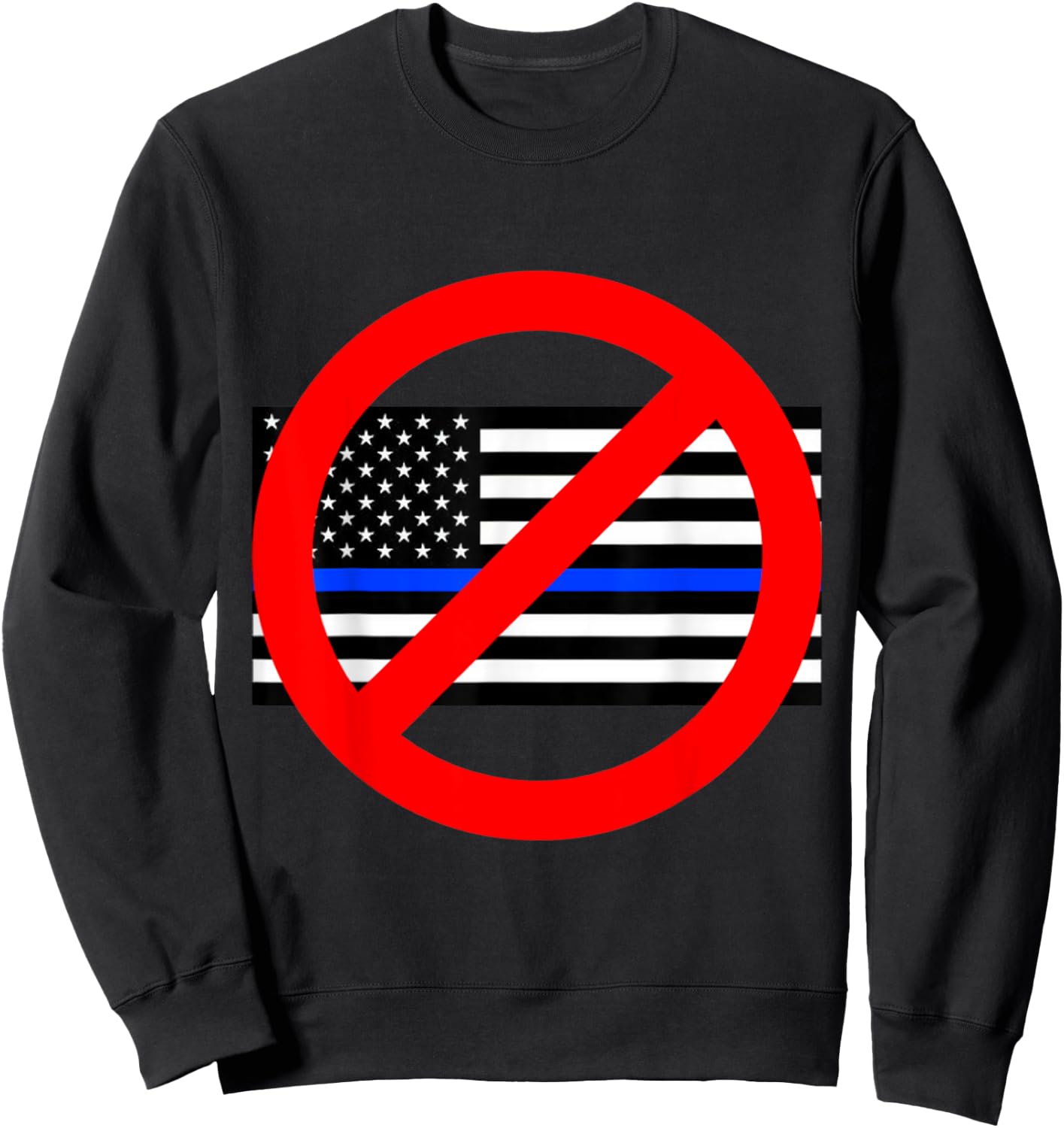 Circle Sky Anti Police State , Men's Black Cotton Blend Short Sleeve Classic Fit , Small Sweatshirt - Sweatshirt | Black
