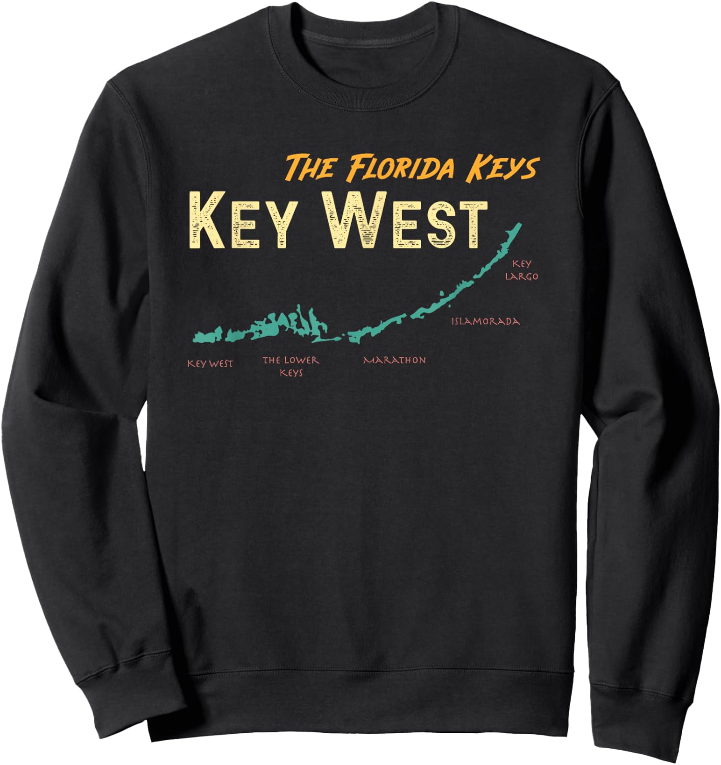 Florida Keys Map Key West Sweatshirt - Sweatshirt | Black