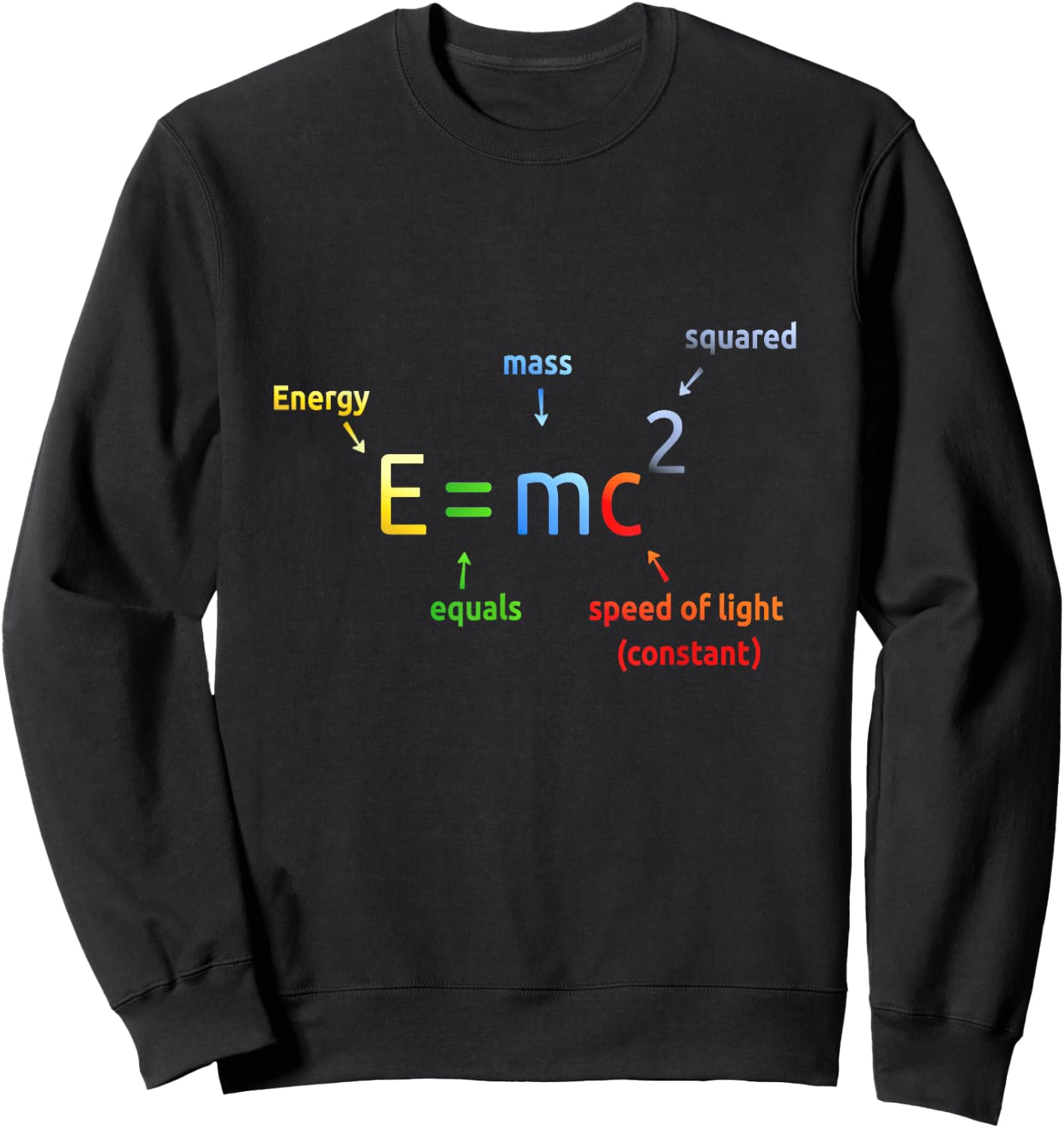 E Equals M C Squared E=MC2 Science Equation Sweatshirt - Sweatshirt | Black