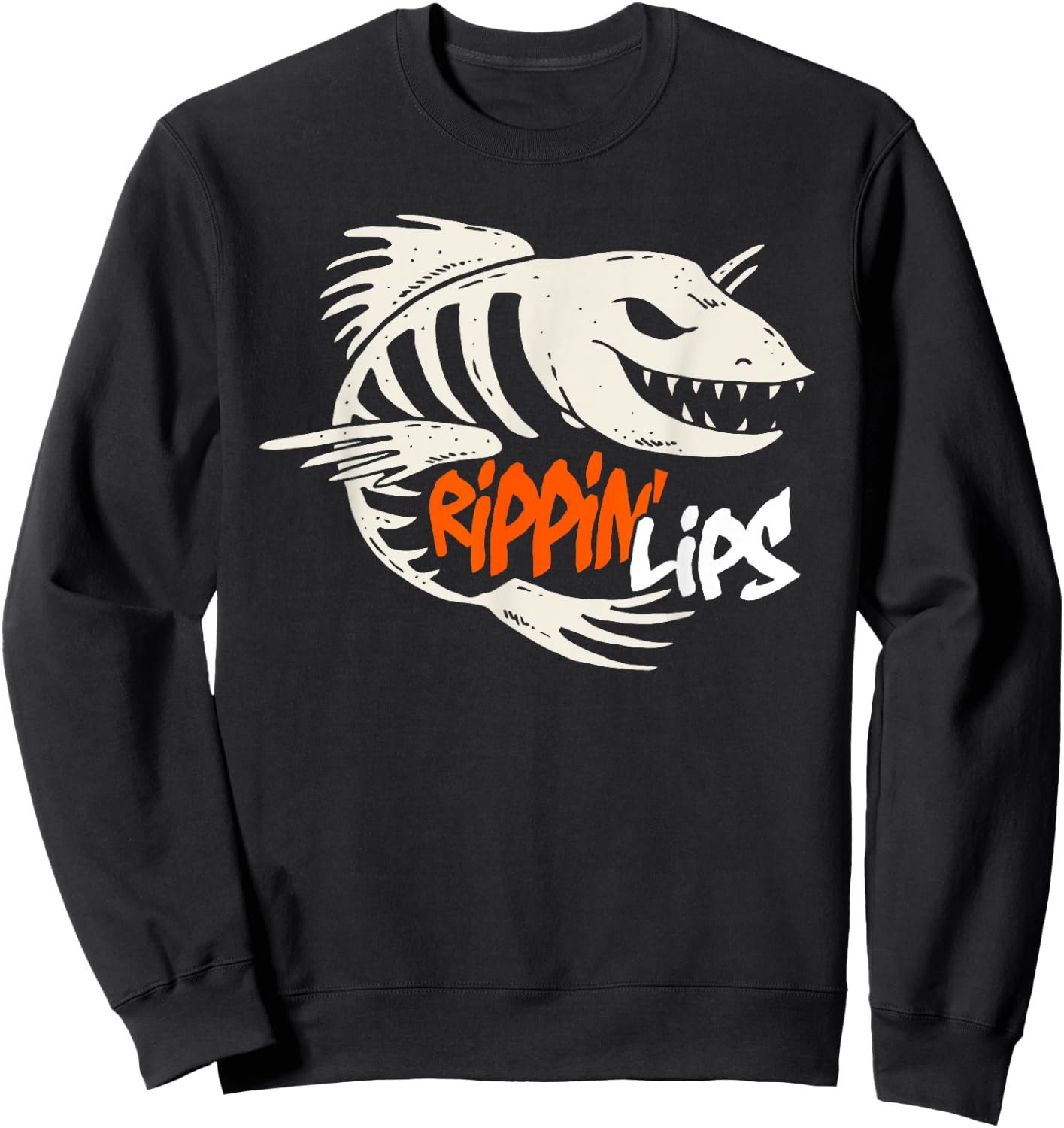 Fishing Rippin' Lips Fish Bones T Shirt Sweatshirt - Sweatshirt | Black