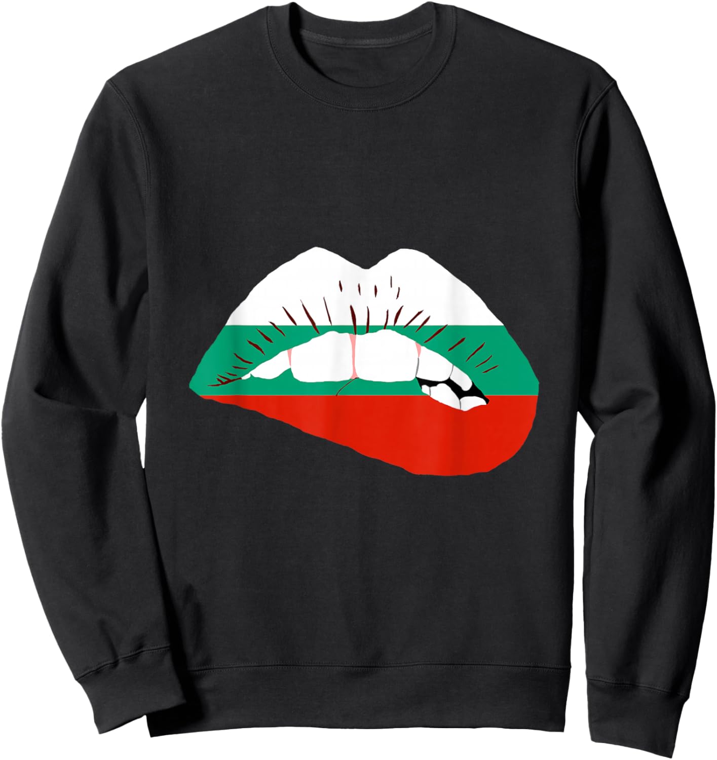 Bulgarian Flag Lip Bulgarian Roots Bulgarian Pride Bulgaria Sweatshirt - Sweatshirt | Black