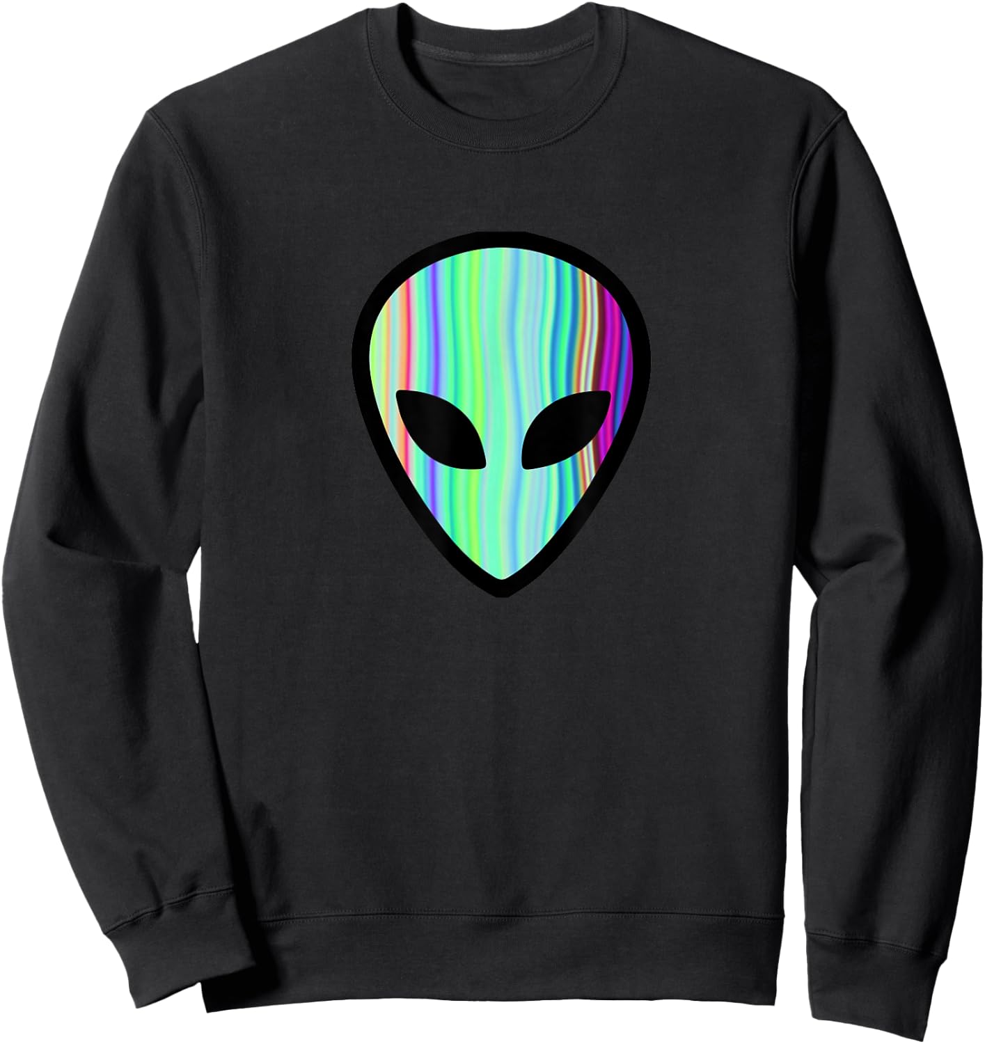 Alien Head - Holographic Cute UFO Sweatshirt - Sweatshirt | Black