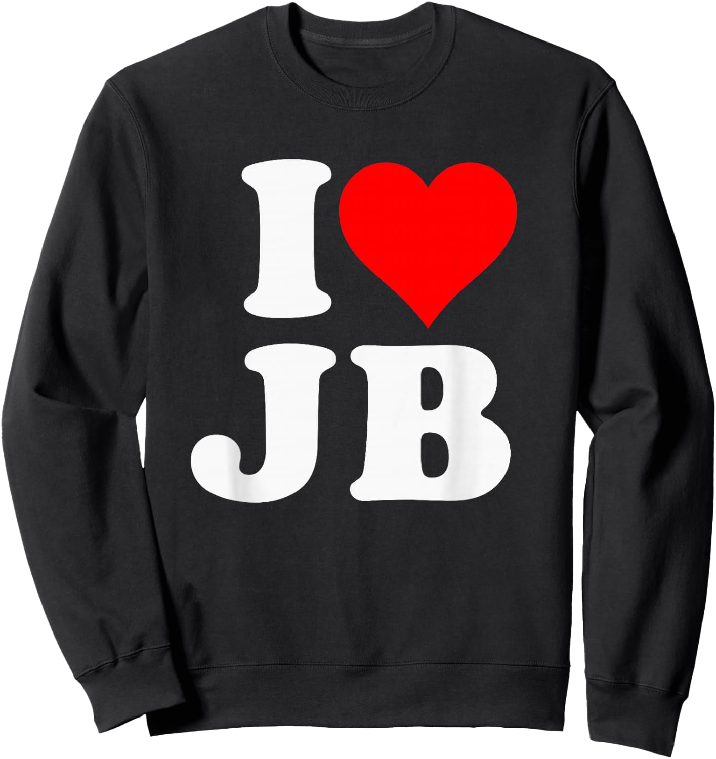I Love JB Heart Gift Sweatshirt - Sweatshirt | Black