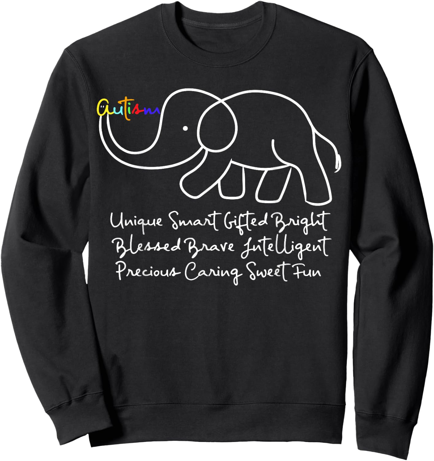 Autism Awareness Day Elephant Shirt | Animal Autism Gift Sweatshirt - Sweatshirt | Black