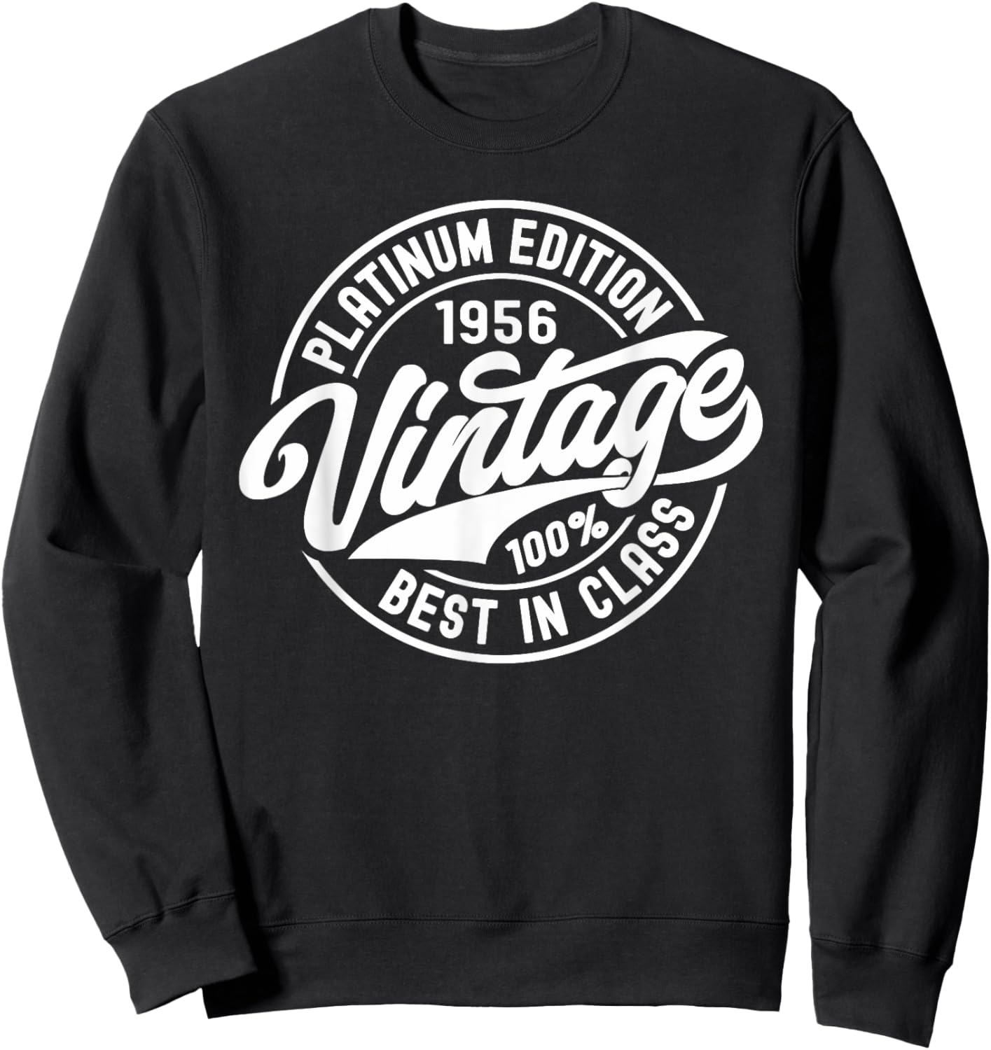 Born in 1956 Platinum Edition Simple Vintage Birthday Gifts Sweatshirt - Sweatshirt | Black