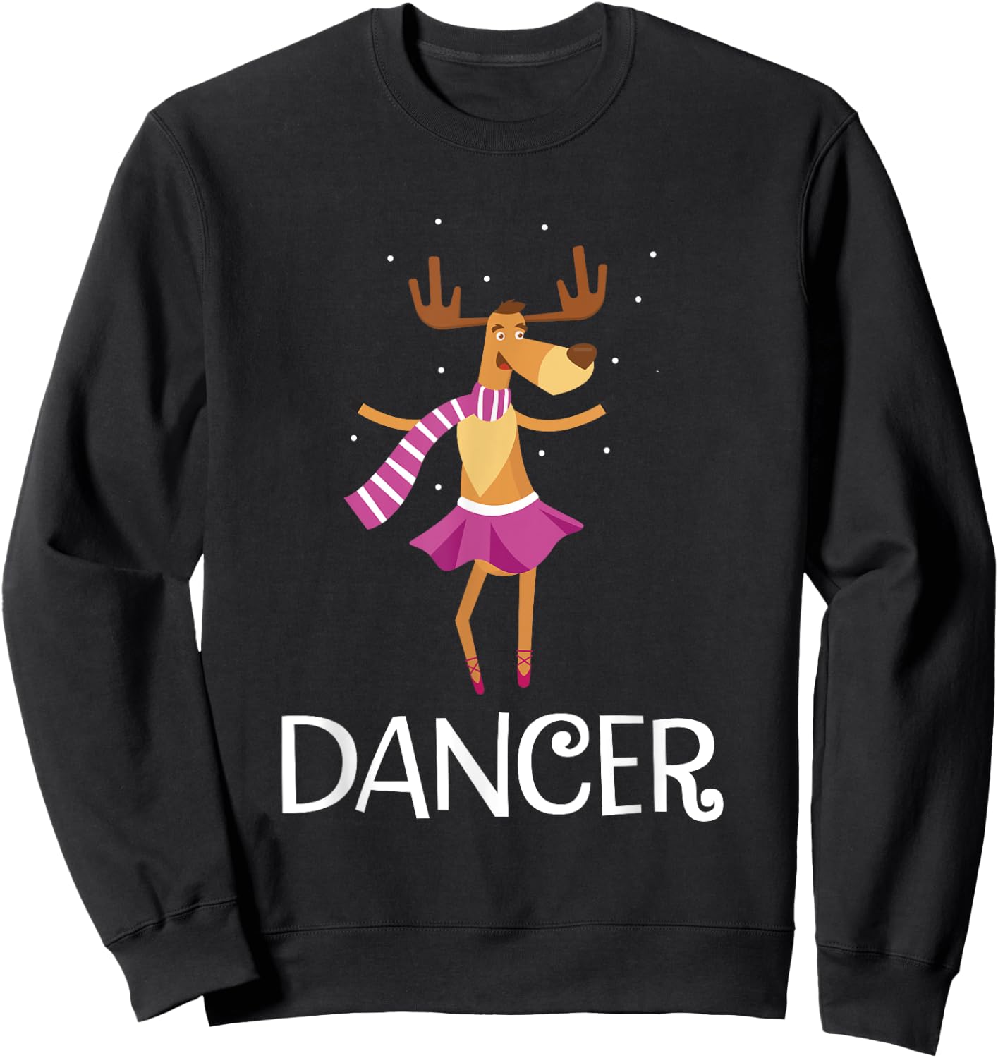 Dancer Prancer Christmas Dancing Reindeer Sweatshirt - Sweatshirt | Black