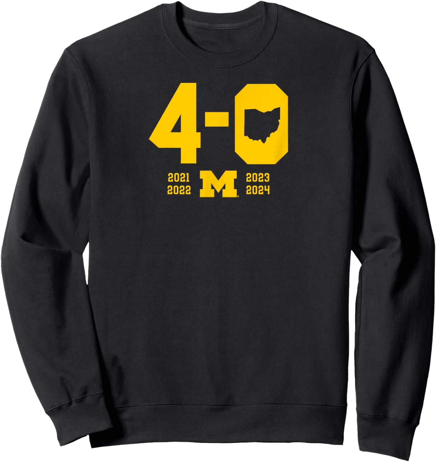 BreakingT 4-0 in The Game Michigan Football - Blue, -Adults, Short Sleeve, , Football Sweatshirt - Sweatshirt | Black