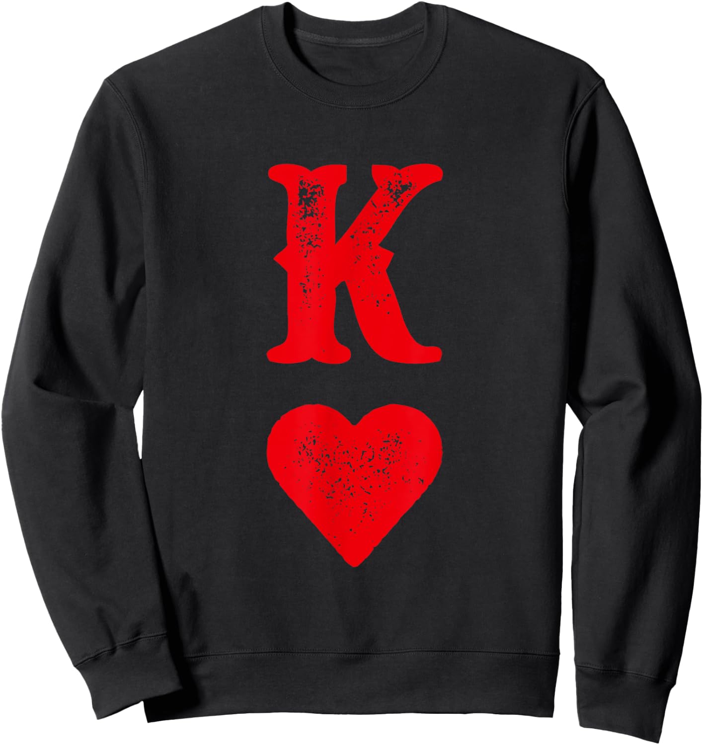 King Of Hearts Playing Card Funny Man Matching Sweatshirt - Sweatshirt | Black