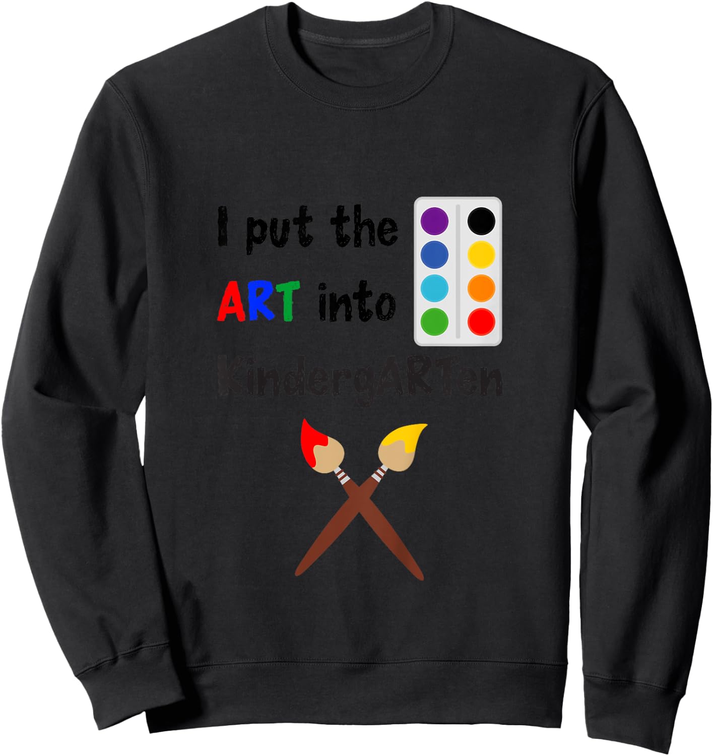 Kids Kindergarten For Artistic Creative Boys Girls Art Painting Sweatshirt - Sweatshirt | Black