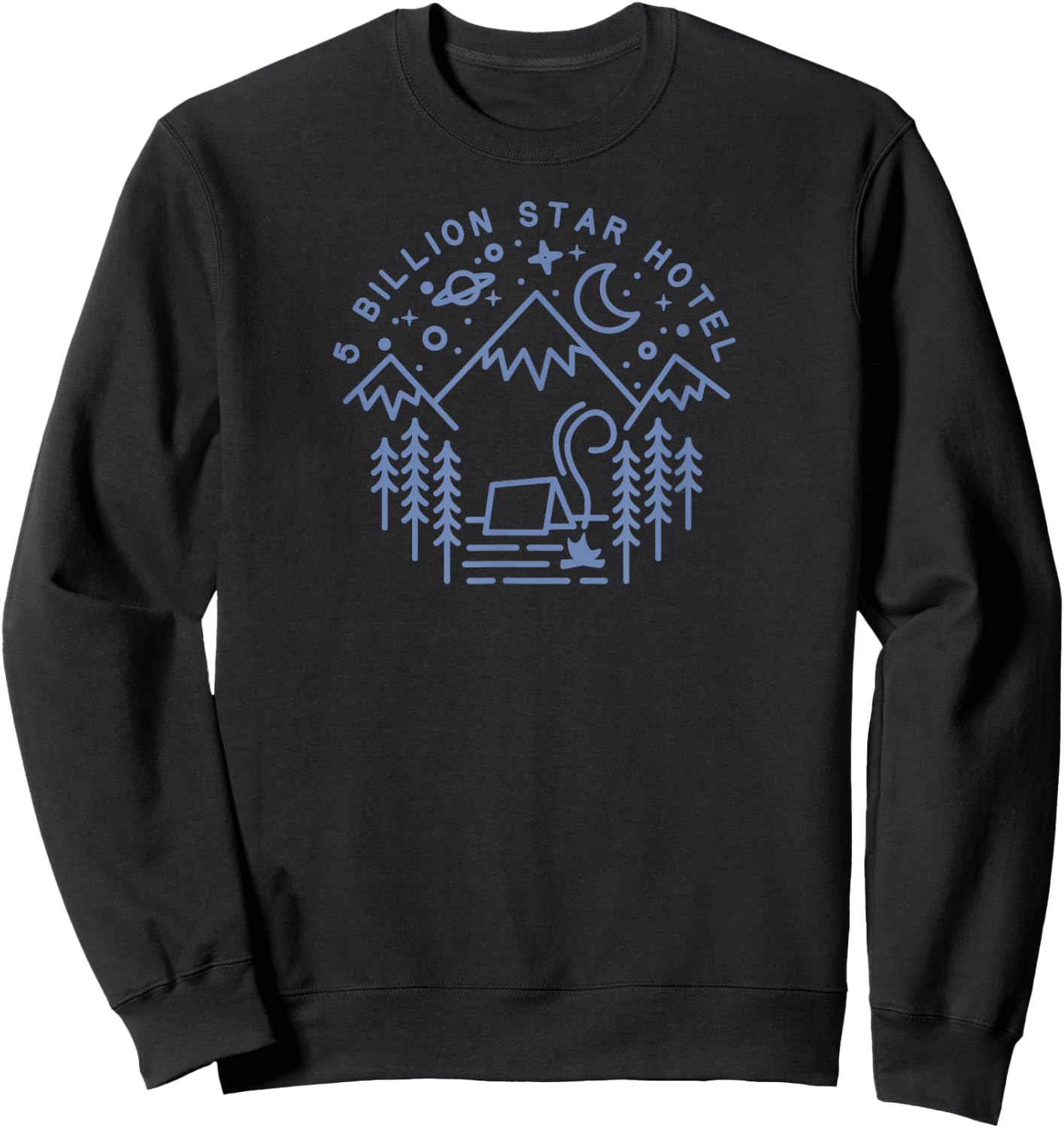 Camping Shirt 5 Billion Star Hotel Line Art Hiking Gift 2 Sweatshirt - Sweatshirt | Black