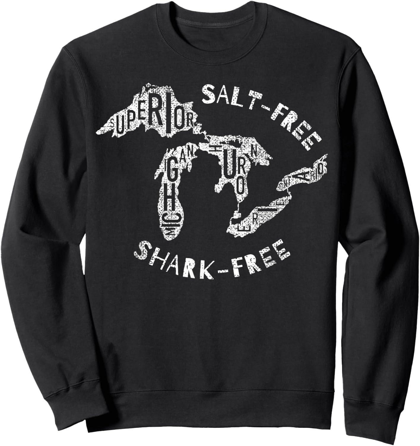 Salt Free Shark Free Great Lakes Sweatshirt - Sweatshirt | Black