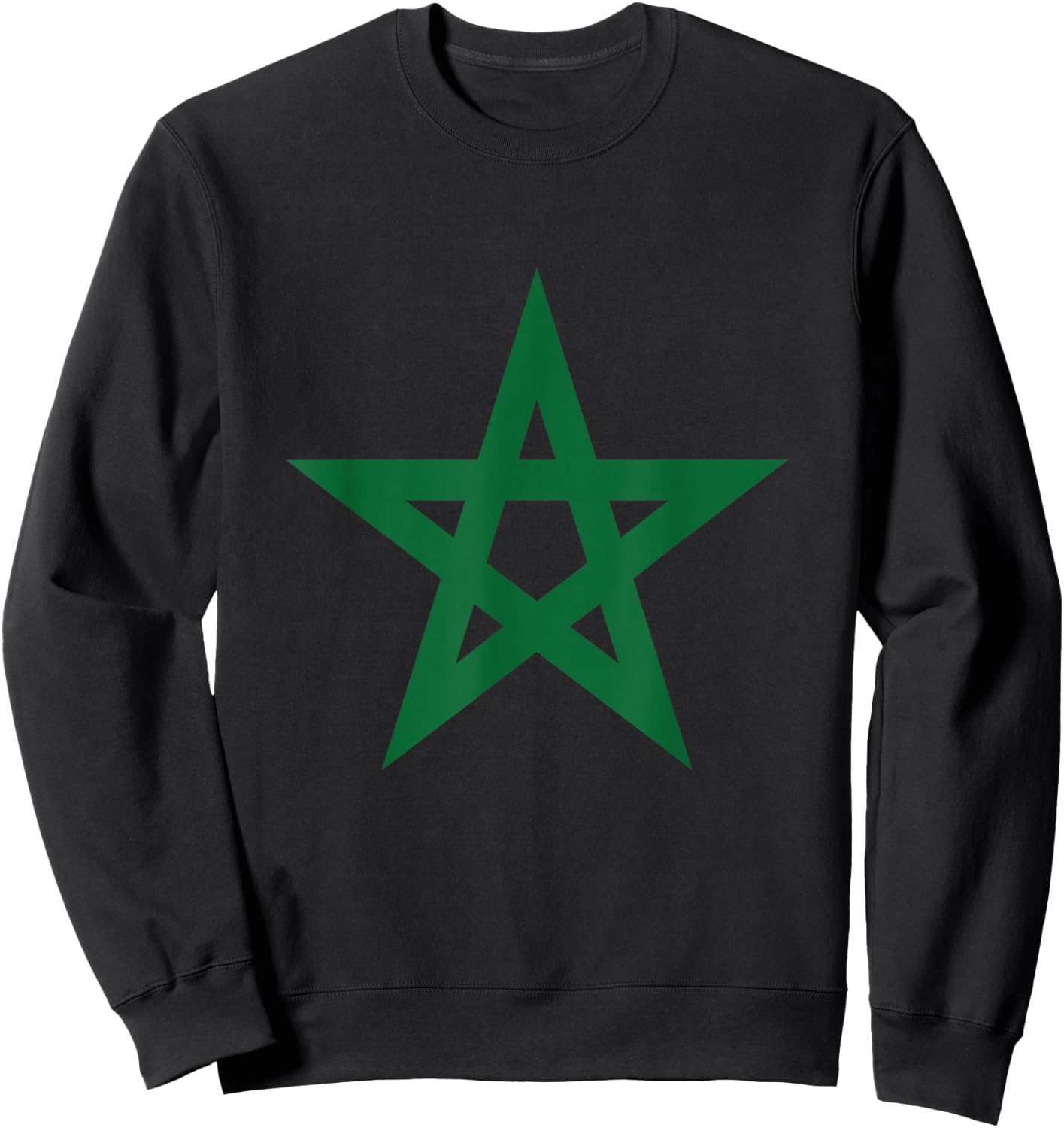 Morocco Moroccan Star Flag Football Jersey Sweatshirt - Sweatshirt | Black