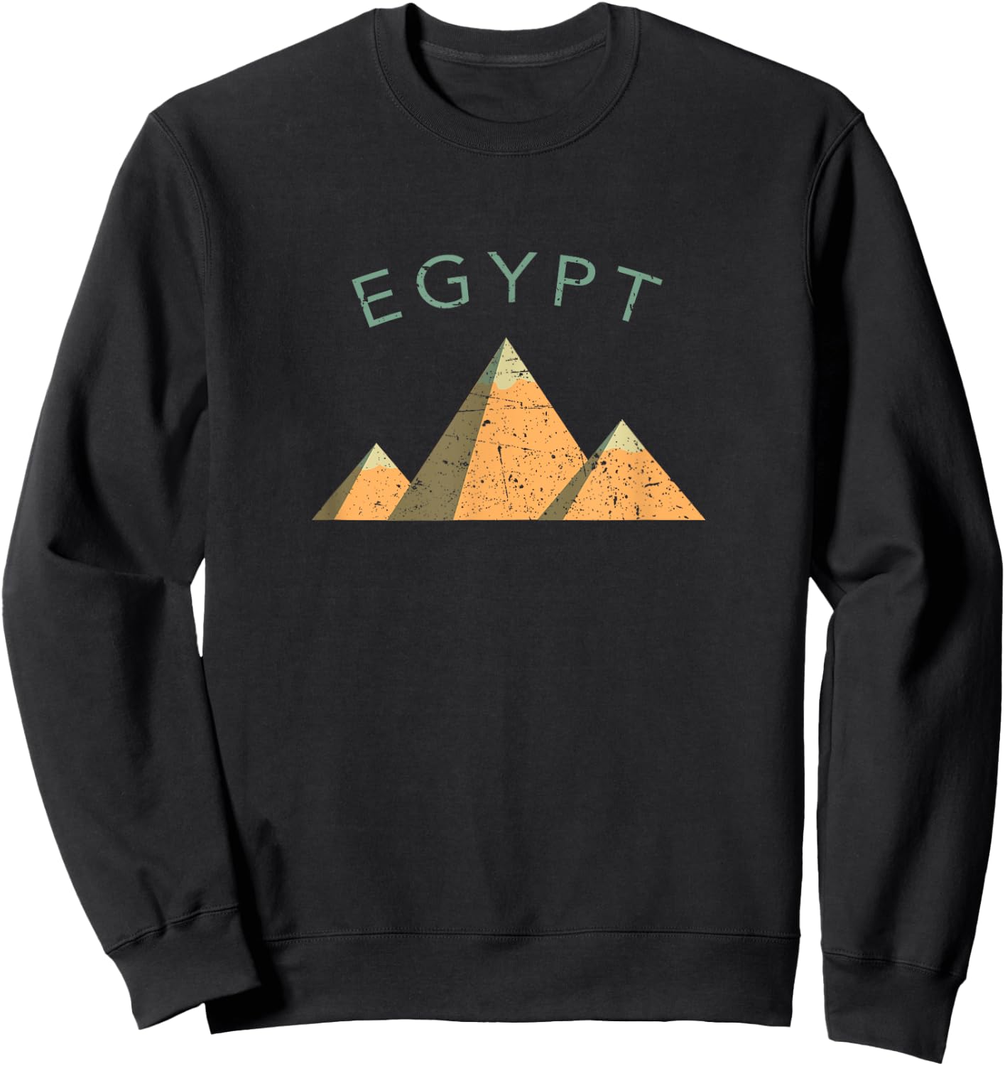Egypt Pyramids Giza Cairo Distressed Style Sweatshirt - Sweatshirt | Black
