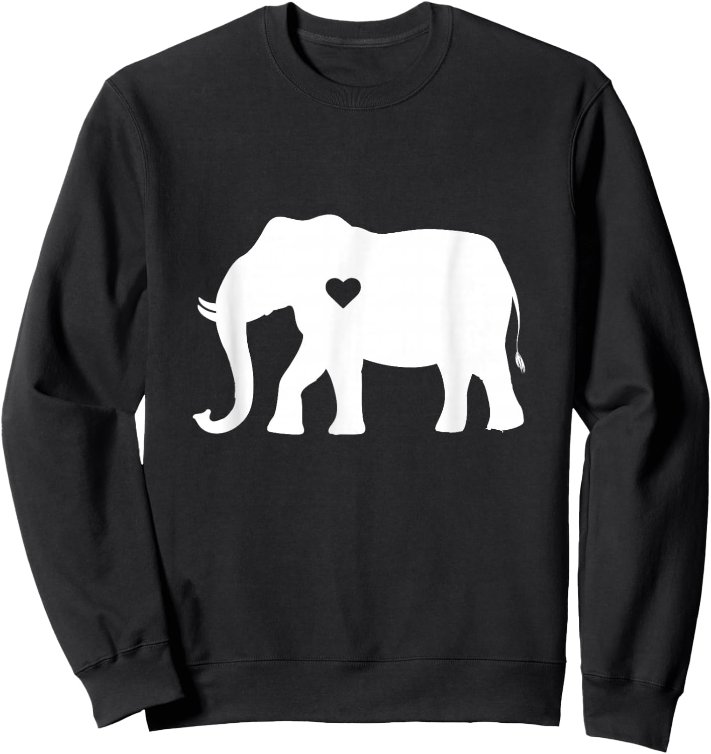 Love Elephant Heart Silhouette Gift Sweatshirt - Sweatshirt | Black
