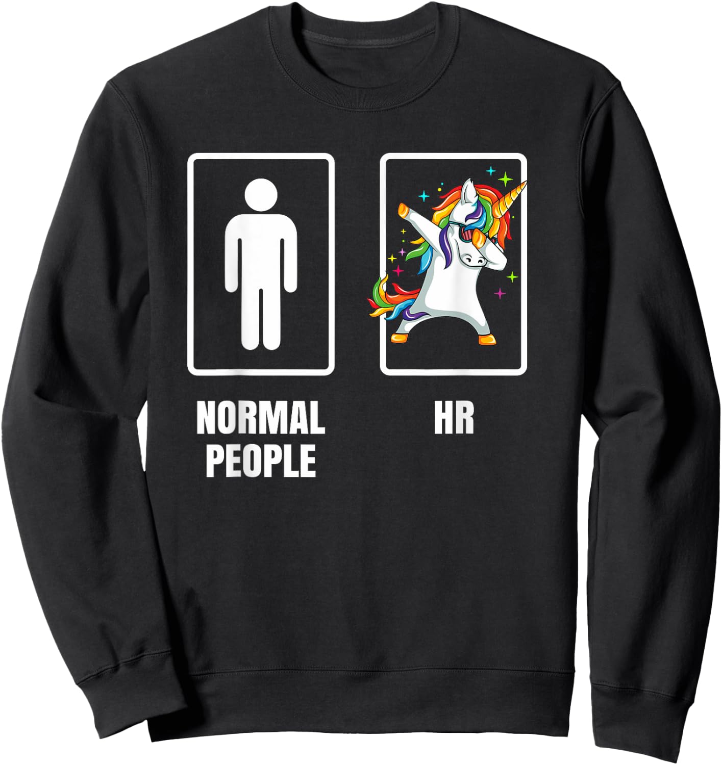 Dabbing Unicorn Boss & HR Human Resource Manager Office Sweatshirt - Sweatshirt | Black