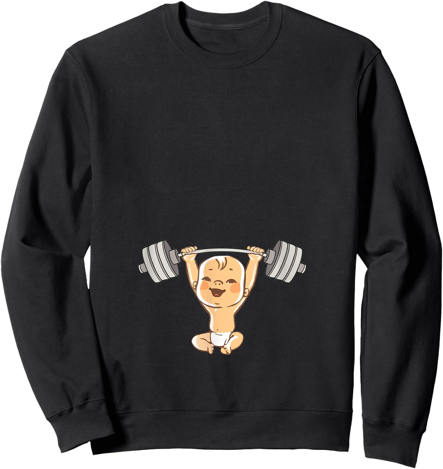 Baby Dumbbell Pregnancy Workout Shirt Sweatshirt - Sweatshirt | Black