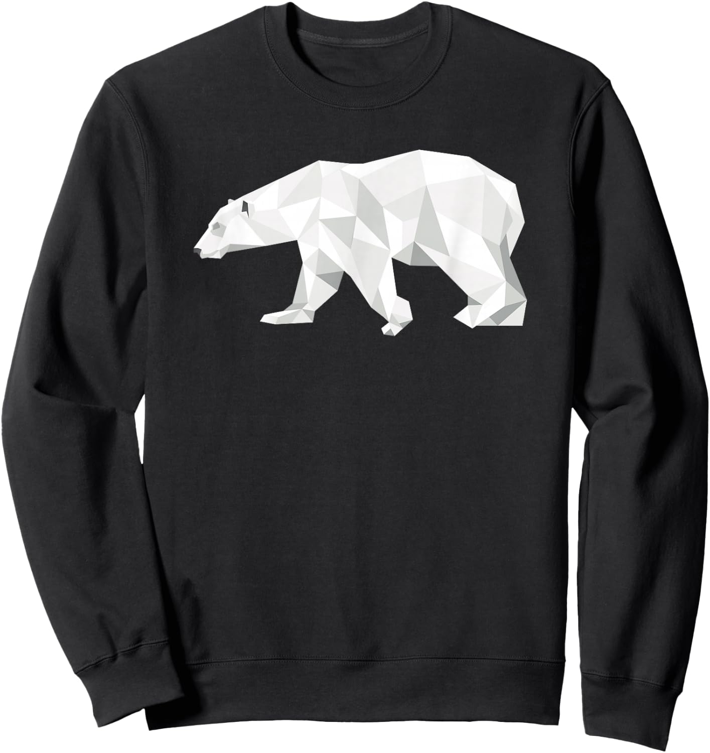 Cool Polar Bear Geometric Pattern Boho Art Christmas Animal Sweatshirt - Sweatshirt | Black
