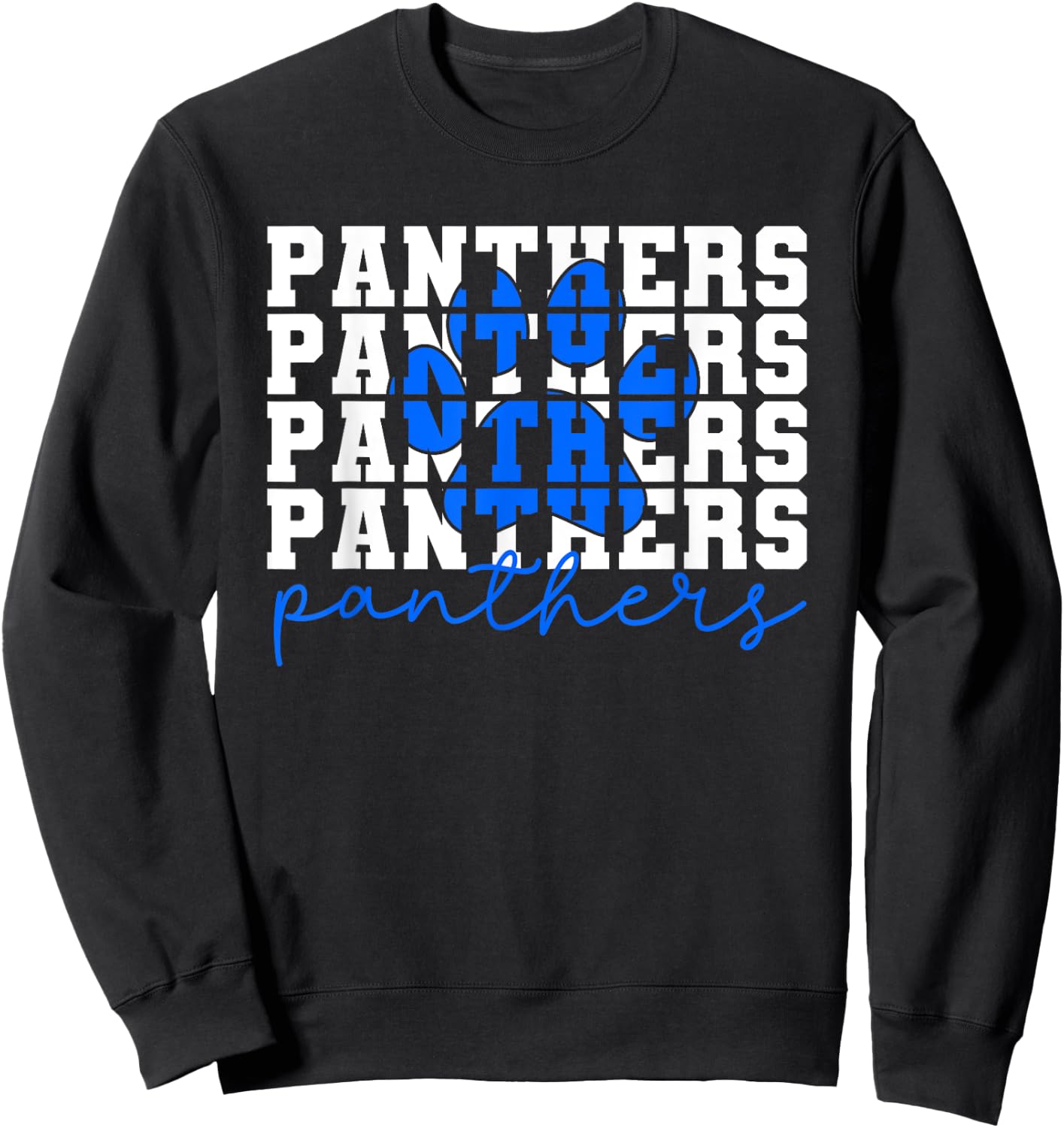 Vintage Panthers School Sports Name Spirit Go Back To School Sweatshirt - Sweatshirt | Black