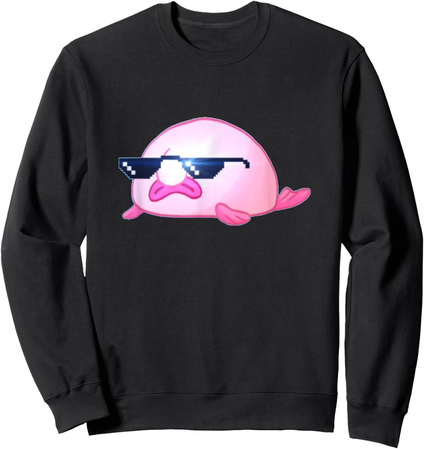Cool Blobfish T Shirt With Sunglasses Sweatshirt - Sweatshirt | Black