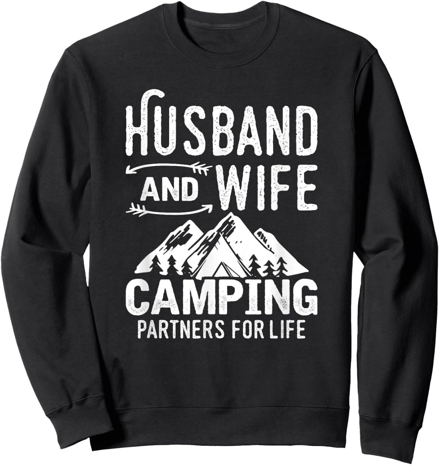 Husband And Wife Camping Partner For Life Sweatshirt - Sweatshirt | Black