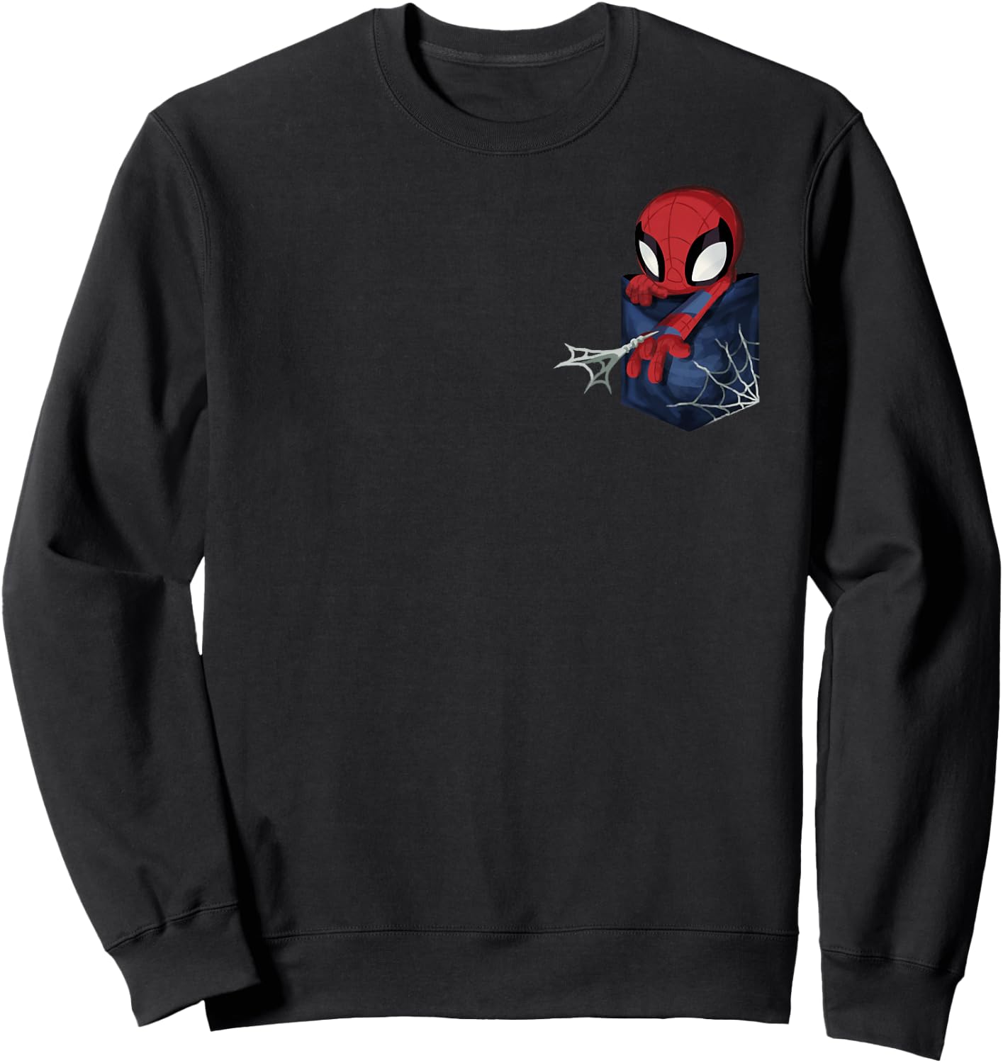 Marvel Spider-Man Left Chest Pocket Sweatshirt - Sweatshirt | Black