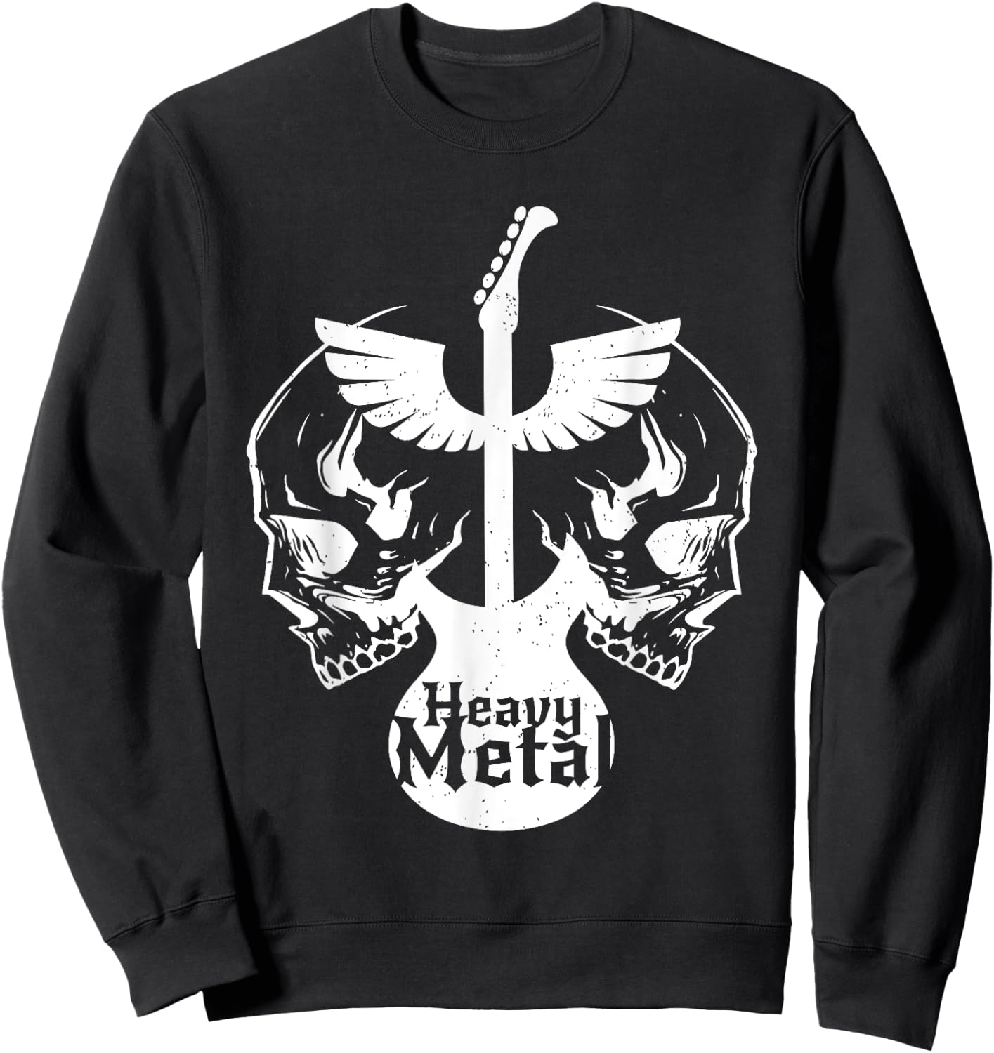 Heavy Metal Flying Guitars With Skulls Rock Sweatshirt - Sweatshirt | Black