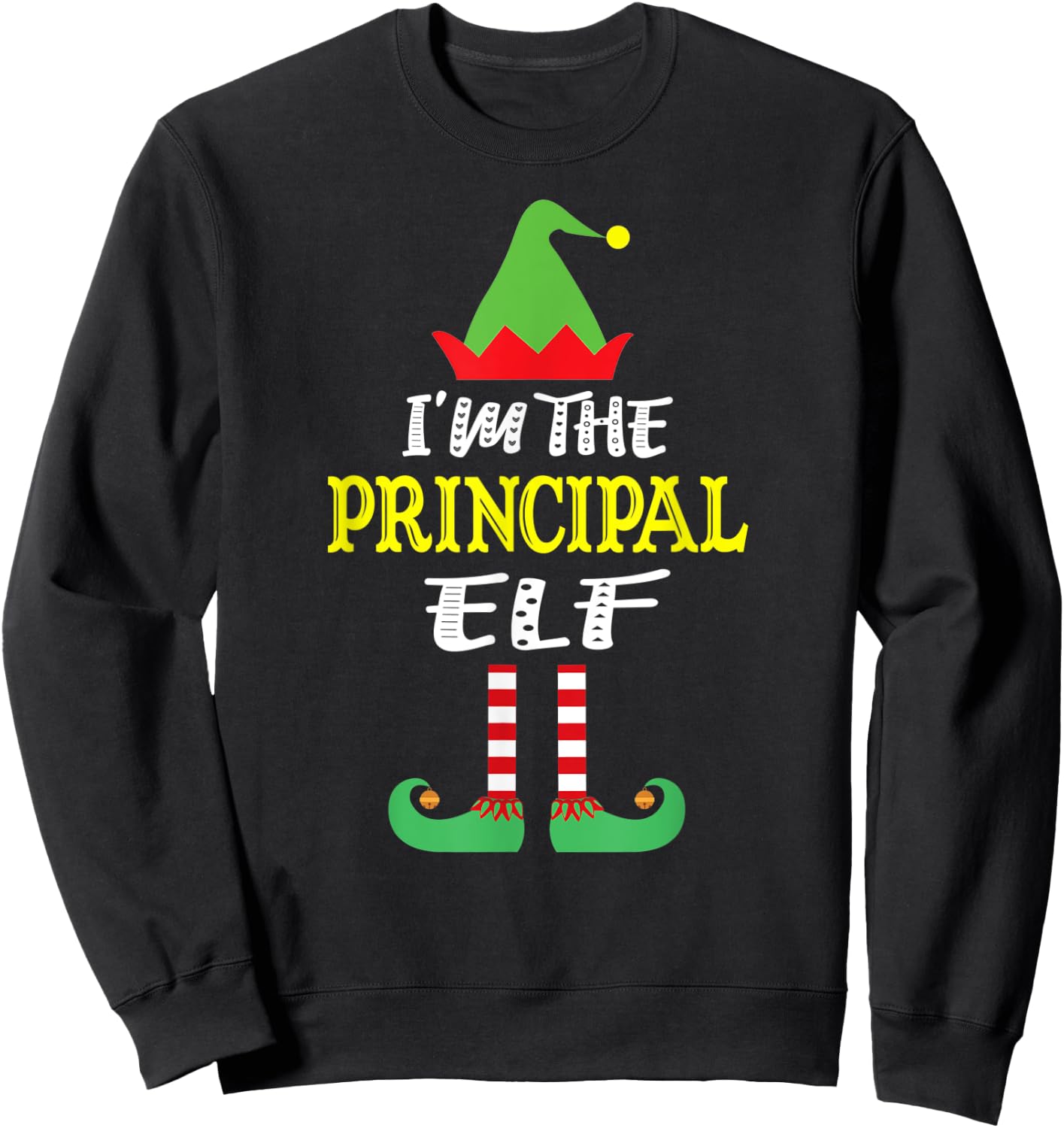 Principal Elf Matching Family Group Christmas Sweatshirt - Sweatshirt | Black