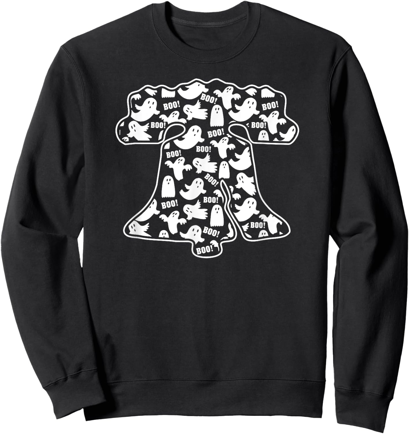 Funny Philadelphia Halloween Ghost Boo Bell Philly Fan Fall Sweatshirt - Sweatshirt | Black