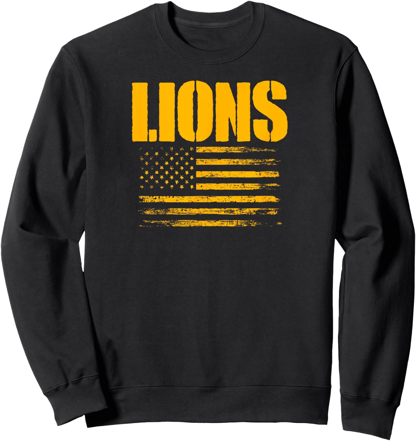 Lewisville Lions USA Flag Pride Sweatshirt - Sweatshirt | Black