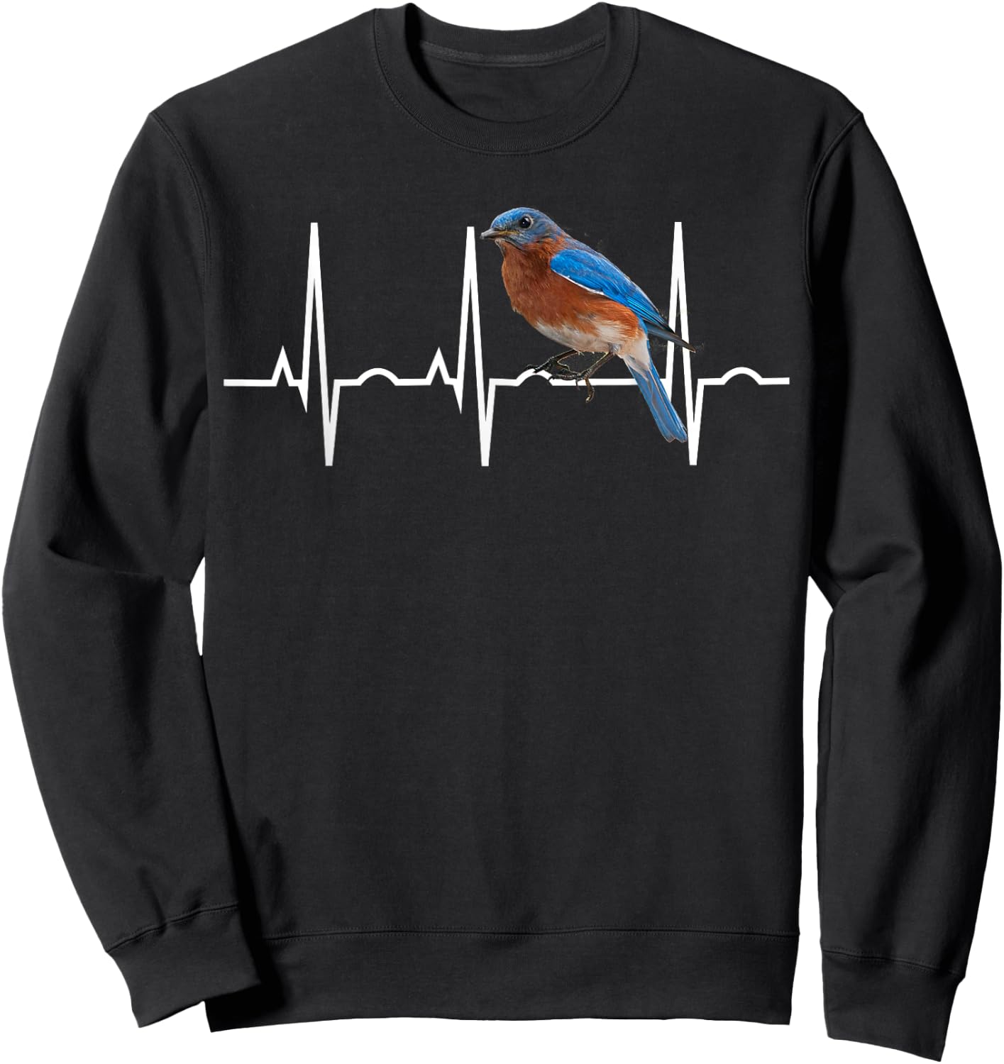 Bluebird Shirt - Bluebird Heartbeat Gift Birders Sweatshirt - Sweatshirt | Black