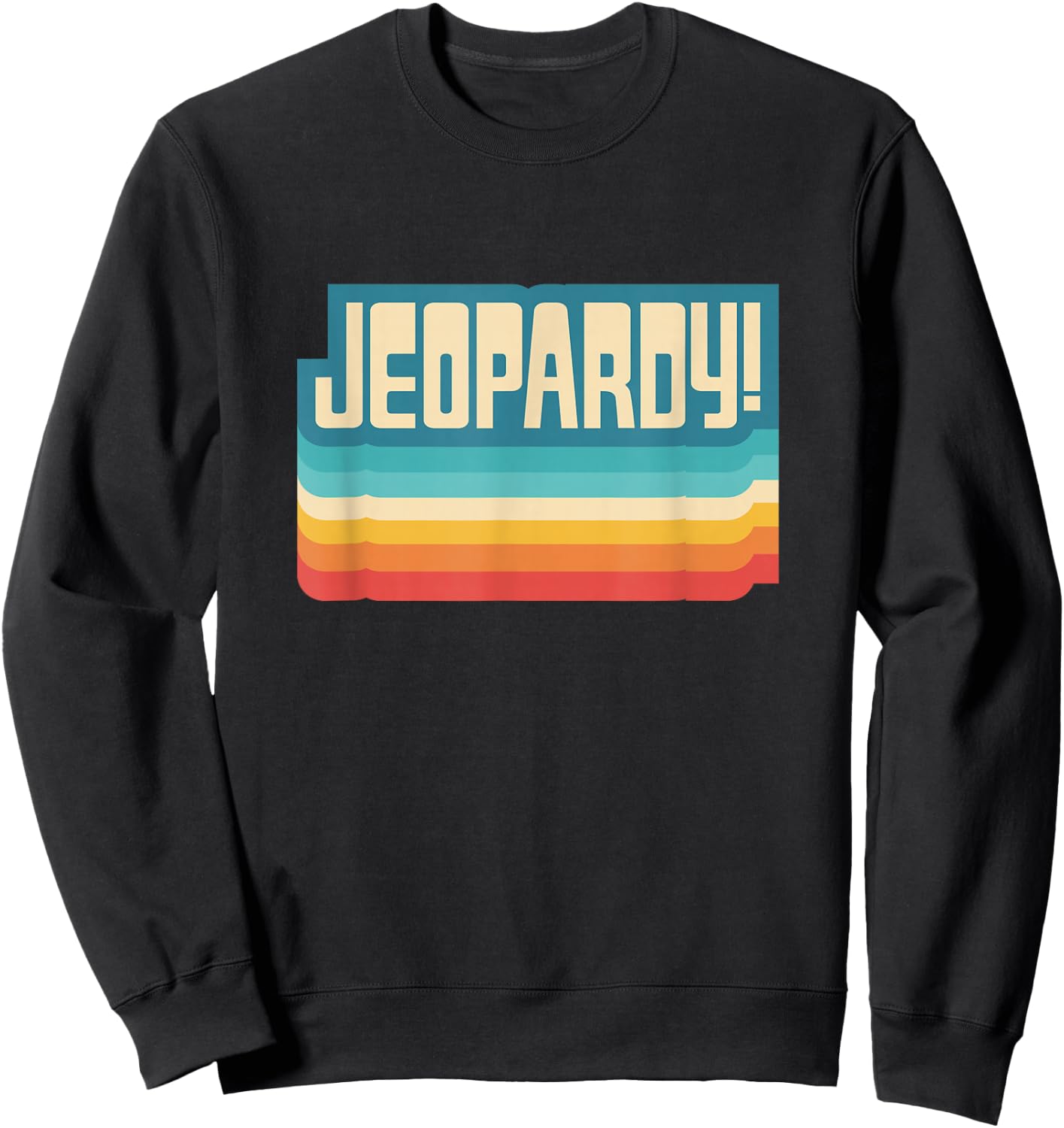Jeopardy! Vintage Black Letter Print , -Adults, Short Sleeve, Small Sweatshirt - Sweatshirt | Black