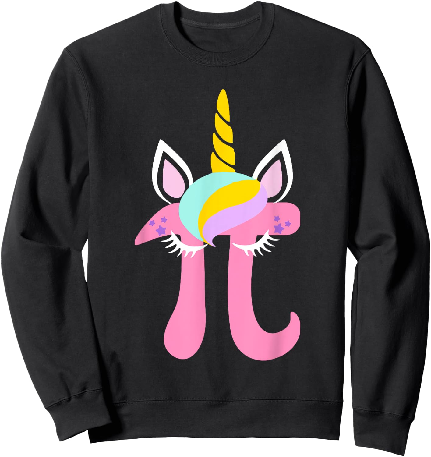 Unicorn Pi Symbol Funny Math Nerd Women Kids T Shirt Sweatshirt - Sweatshirt | Black