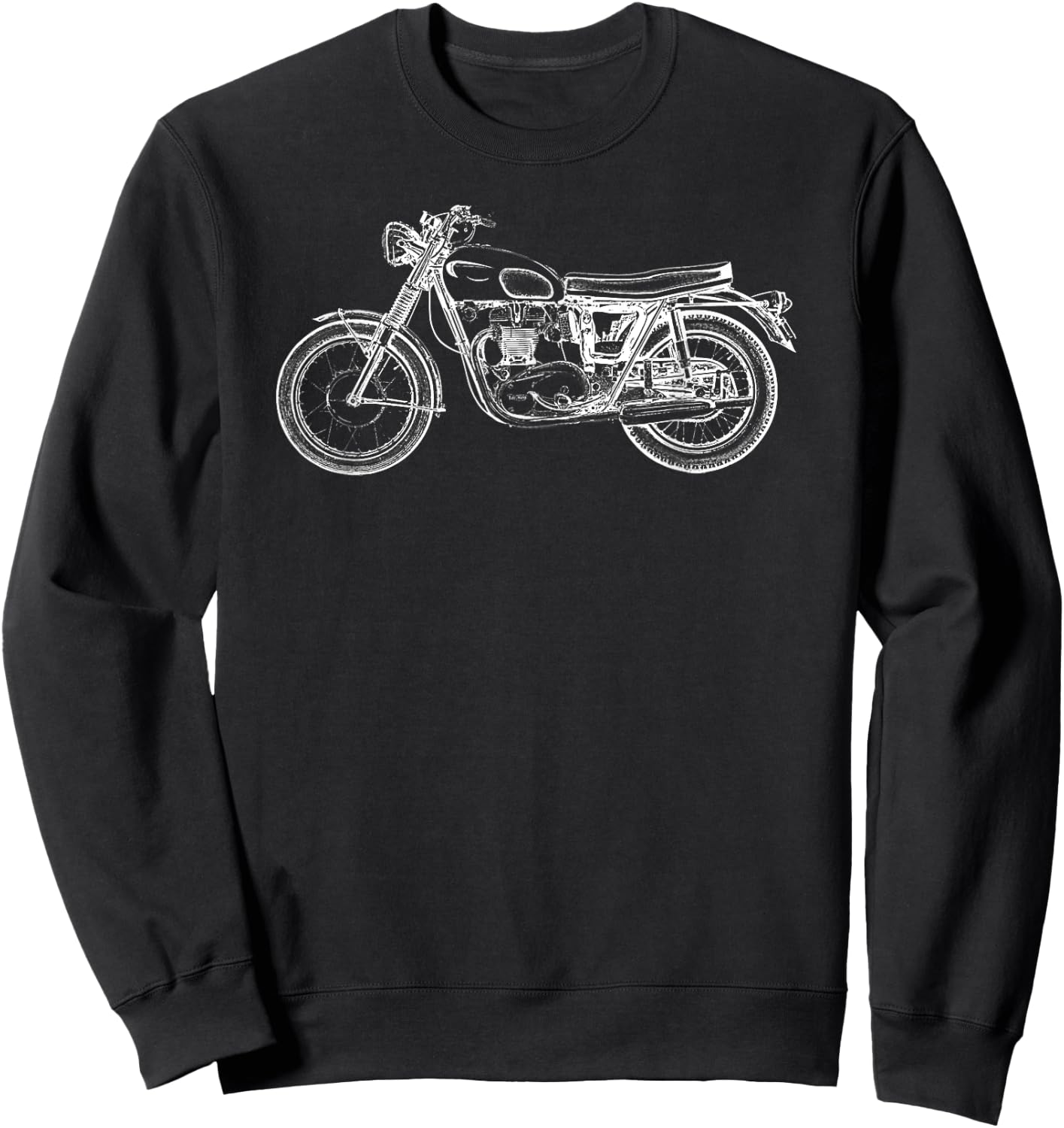 Vintage Motorcycle Motor Bike Sketch Sweatshirt - Sweatshirt | Black