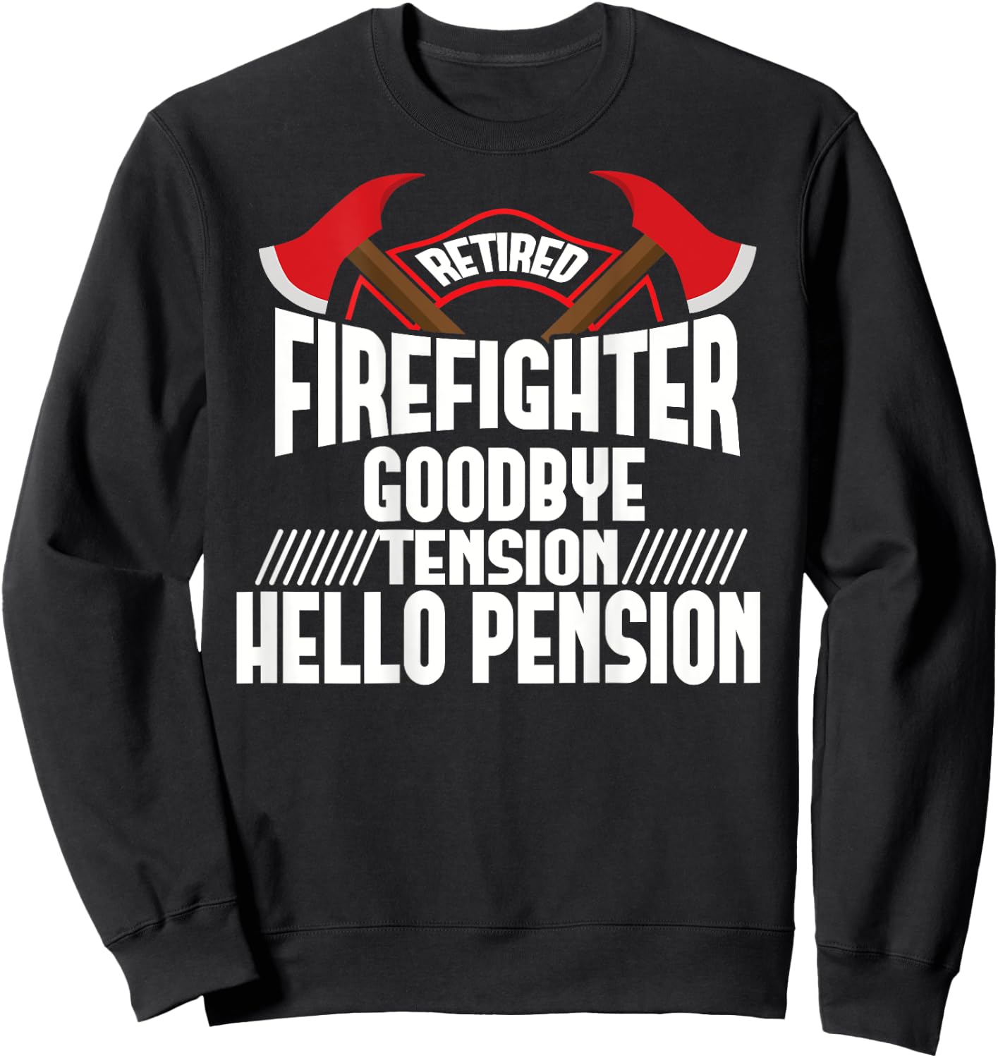 Retired Firefighter Thin Red Line Retirement Party Gift Sweatshirt - Sweatshirt | Black