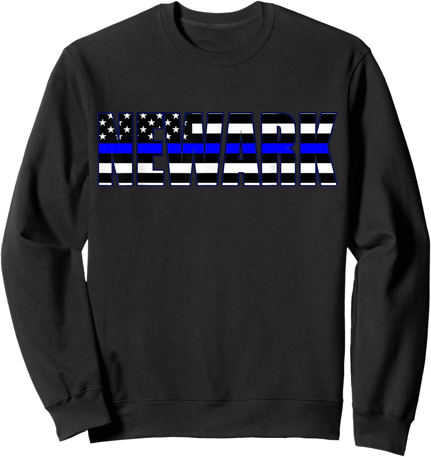 Protect and Serve in Newark Police Flag PD Sweatshirt - Sweatshirt | Black