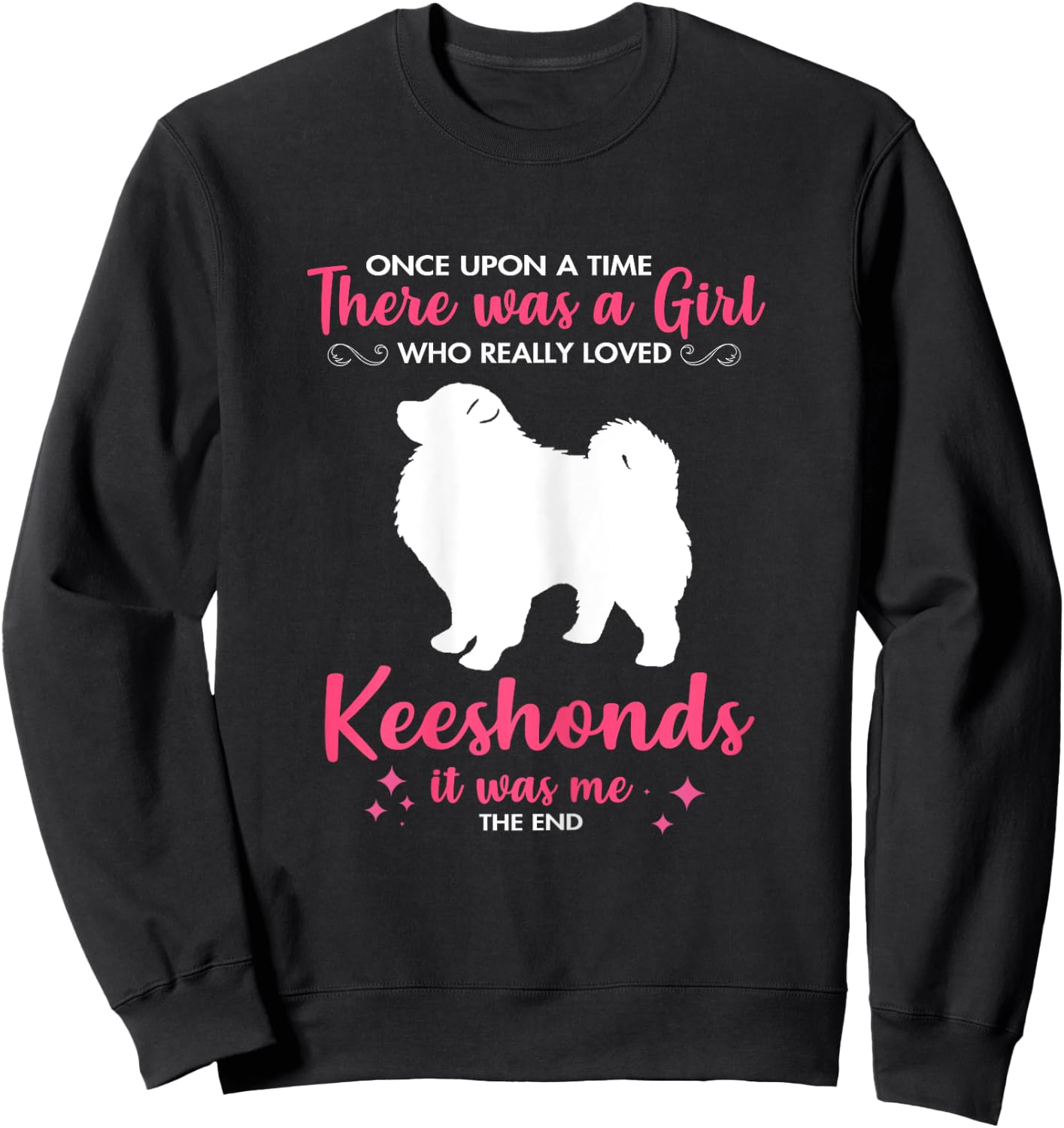 Girl Loves Keeshond Dog Pet Gift Women Mom Dad Him Sweatshirt - Sweatshirt | Black