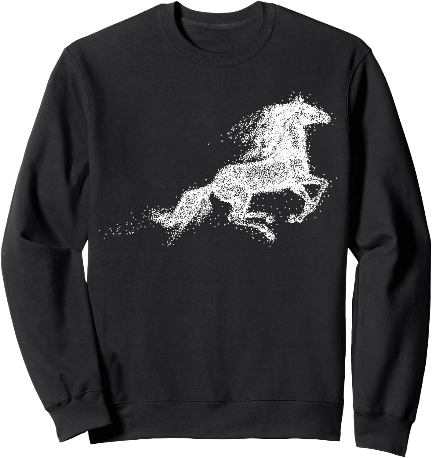 Silhouette Running Galloping Horse Sweatshirt - Sweatshirt | Black