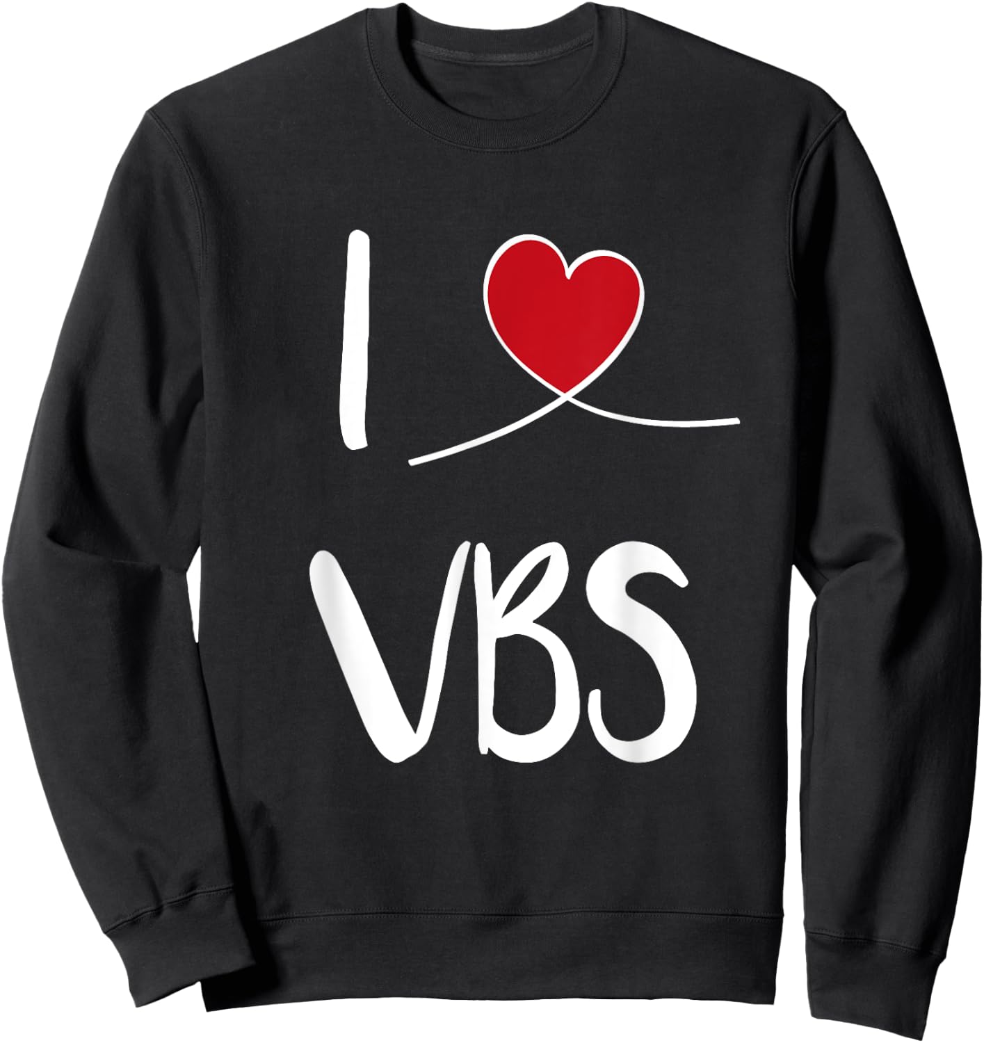 I Love VBS Vacation Bible School 2024 Cute Christian Heart Sweatshirt - Sweatshirt | Black