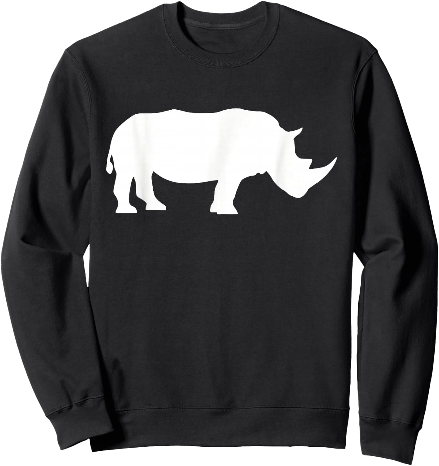 Rhino Store Rhino - Black Adult - Animal Print - - Short Sleeve - Modern Style - Casual Wear - All Seasons Sweatshirt - Sweatshirt | Black