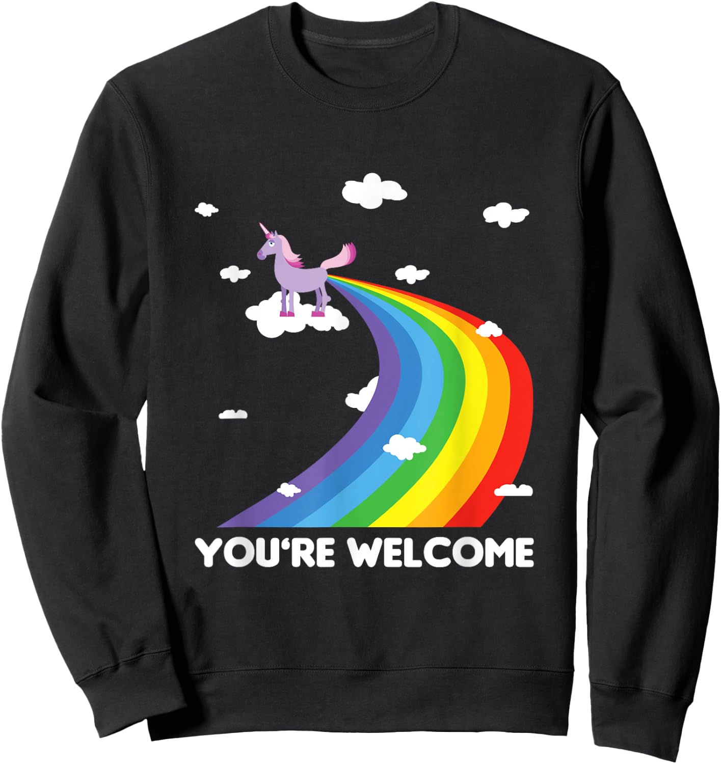 Fun Unicorn Rainbow Fart Poop Where Rainbows From Joke Gift Sweatshirt - Sweatshirt | Black